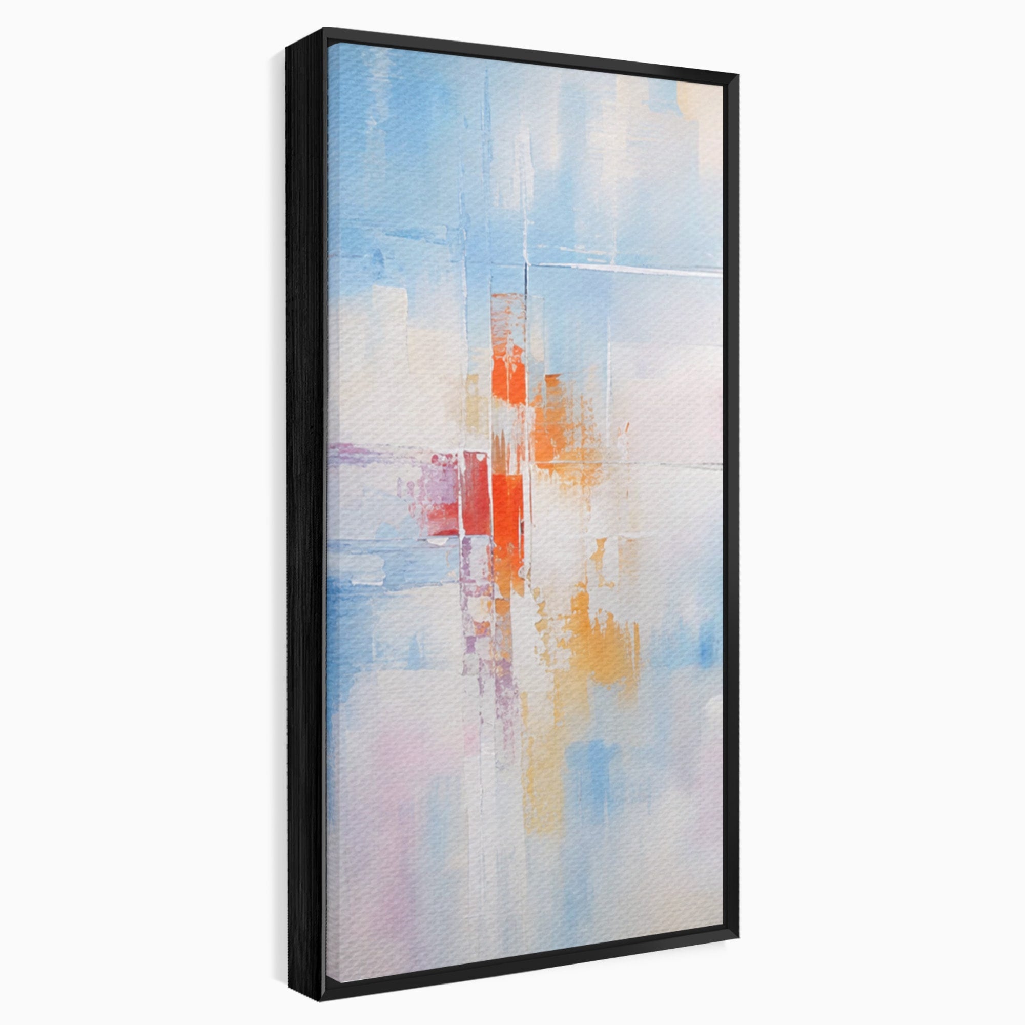 Set 3 Tablouri Canvas Premium LuxCanva® C3-1200, Abstract Blue And Red Painting, Relaxare, Living Room, Culori Vibrante