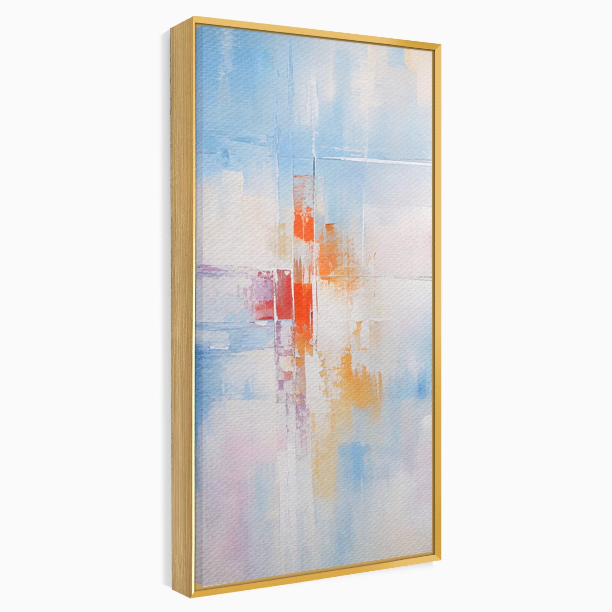Set 3 Tablouri Canvas Premium LuxCanva® C3-1200, Abstract Blue And Red Painting, Relaxare, Living Room, Culori Vibrante