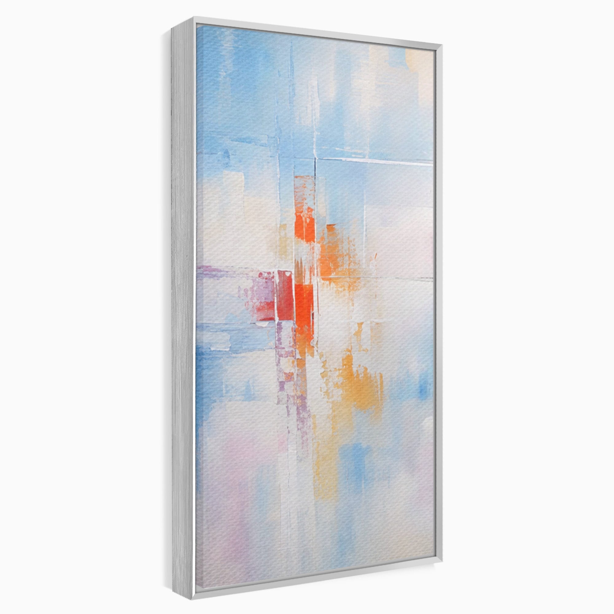 Set 3 Tablouri Canvas Premium LuxCanva® C3-1200, Abstract Blue And Red Painting, Relaxare, Living Room, Culori Vibrante