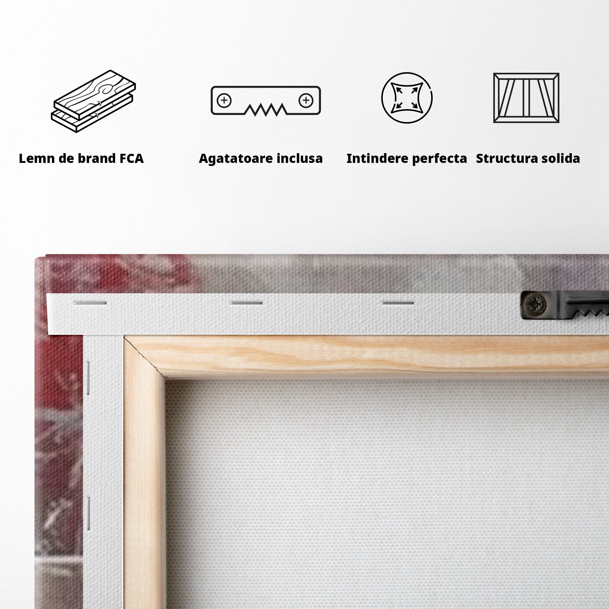 Set 3 Tablouri Canvas Premium LuxCanva® C3-1221, Pete De Culoare Tablou Abstract, Relaxare, Living Room, Culori Vibrante