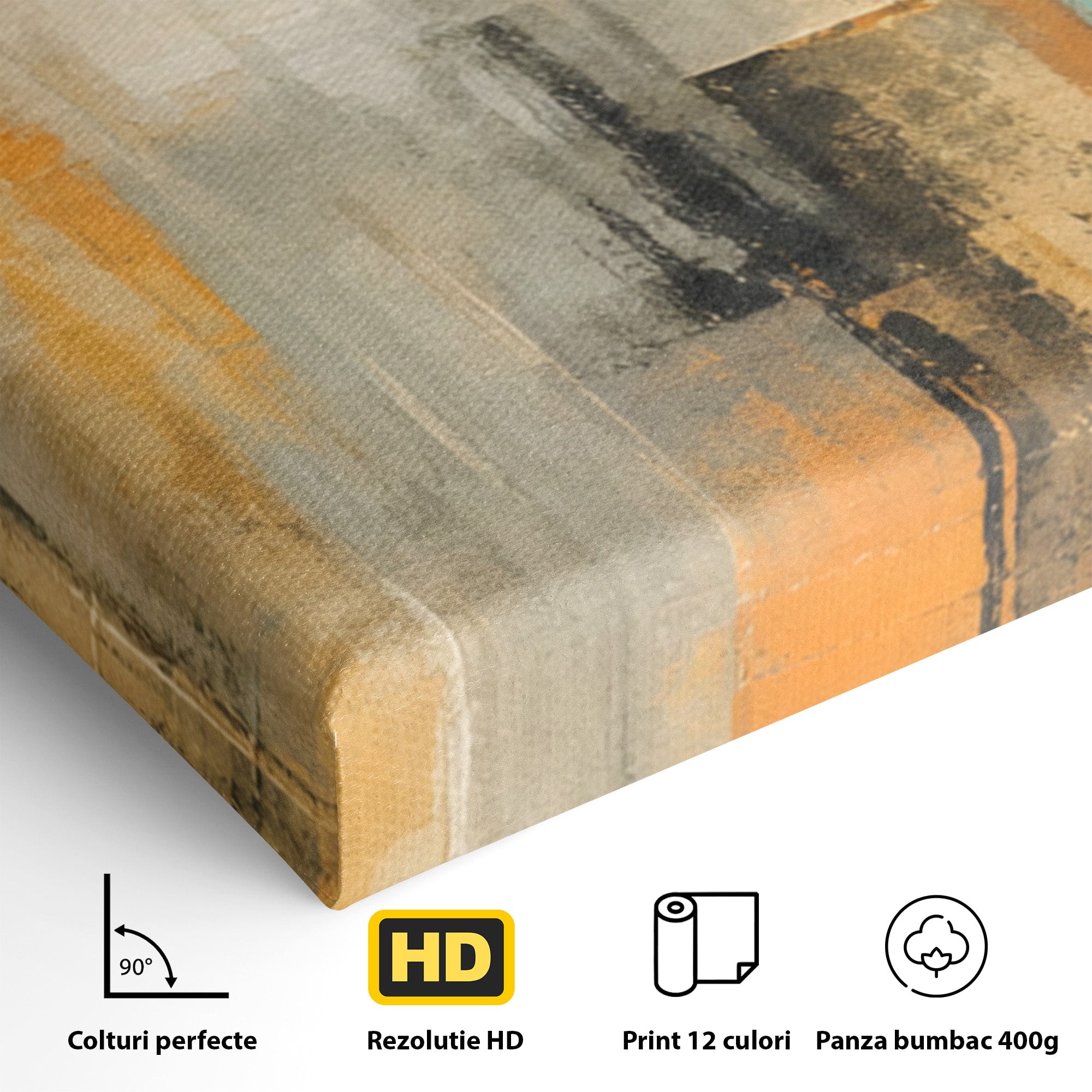 Set 3 Tablouri Canvas Premium LuxCanva® C3-1232, Abstract Colors Lanscape, Relaxare, Living Room, Culori Vibrante