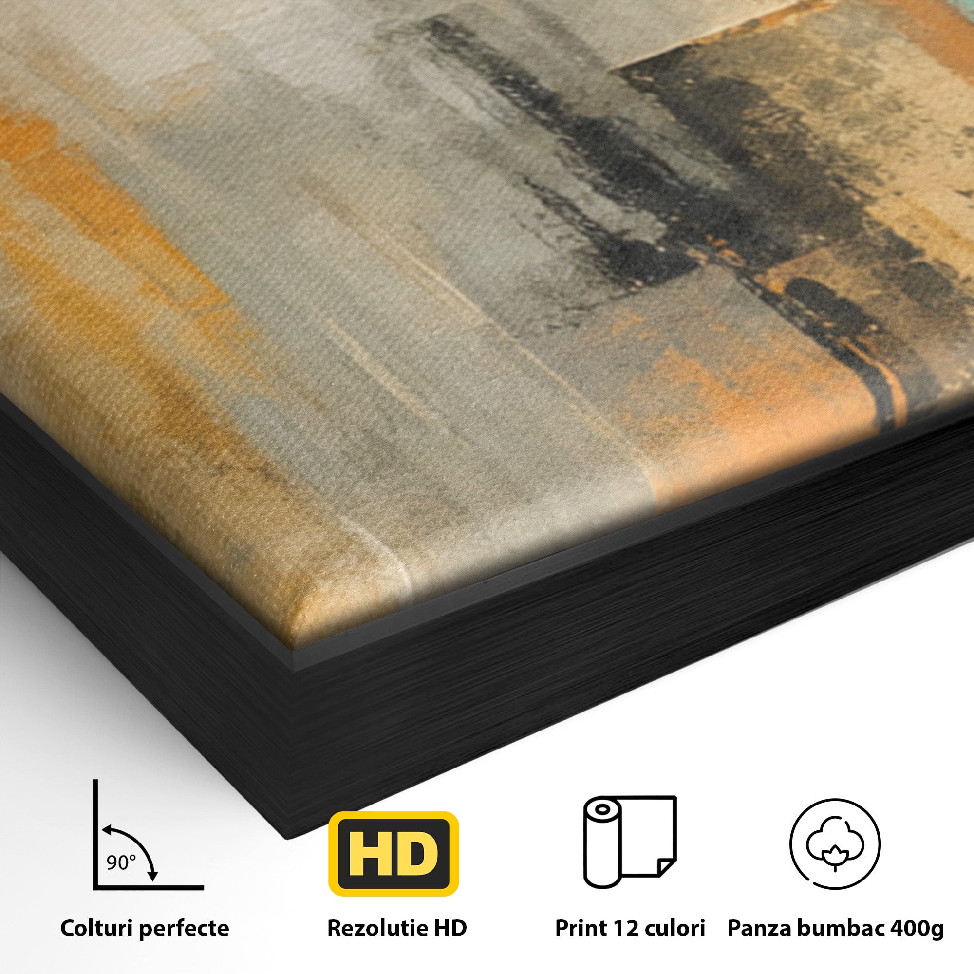 Set 3 Tablouri Canvas Premium LuxCanva® C3-1232, Abstract Colors Lanscape, Relaxare, Living Room, Culori Vibrante