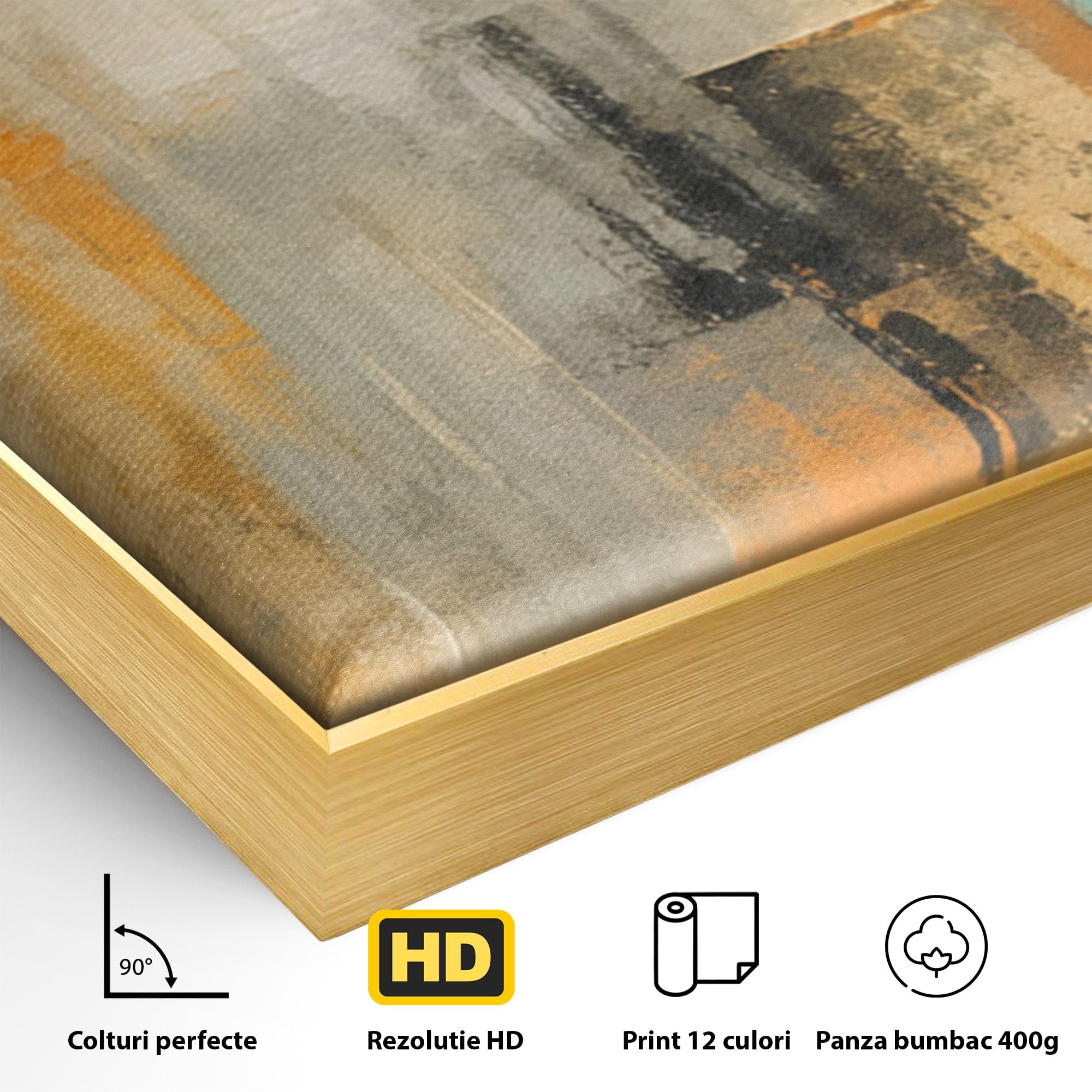 Set 3 Tablouri Canvas Premium LuxCanva® C3-1232, Abstract Colors Lanscape, Relaxare, Living Room, Culori Vibrante