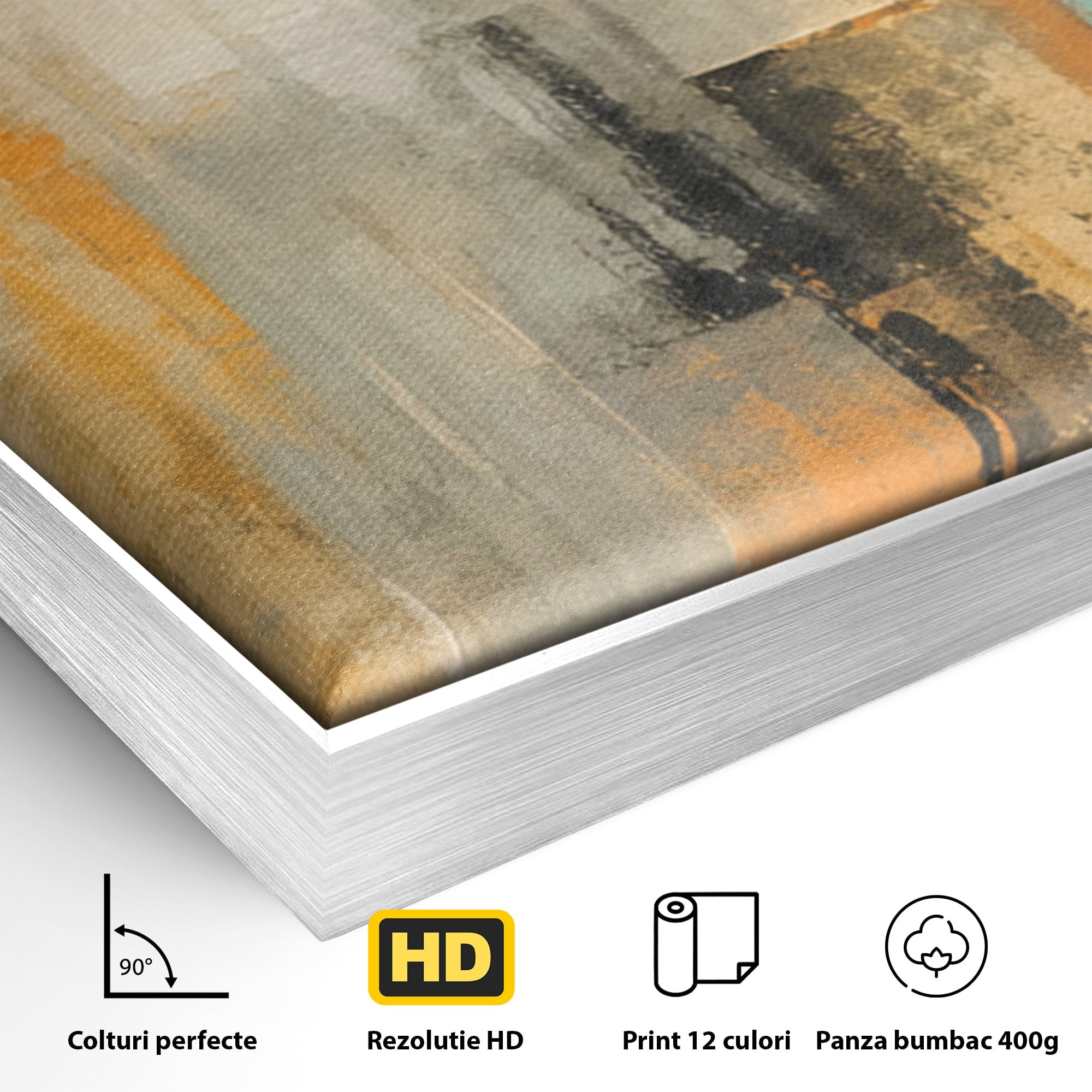 Set 3 Tablouri Canvas Premium LuxCanva® C3-1232, Abstract Colors Lanscape, Relaxare, Living Room, Culori Vibrante