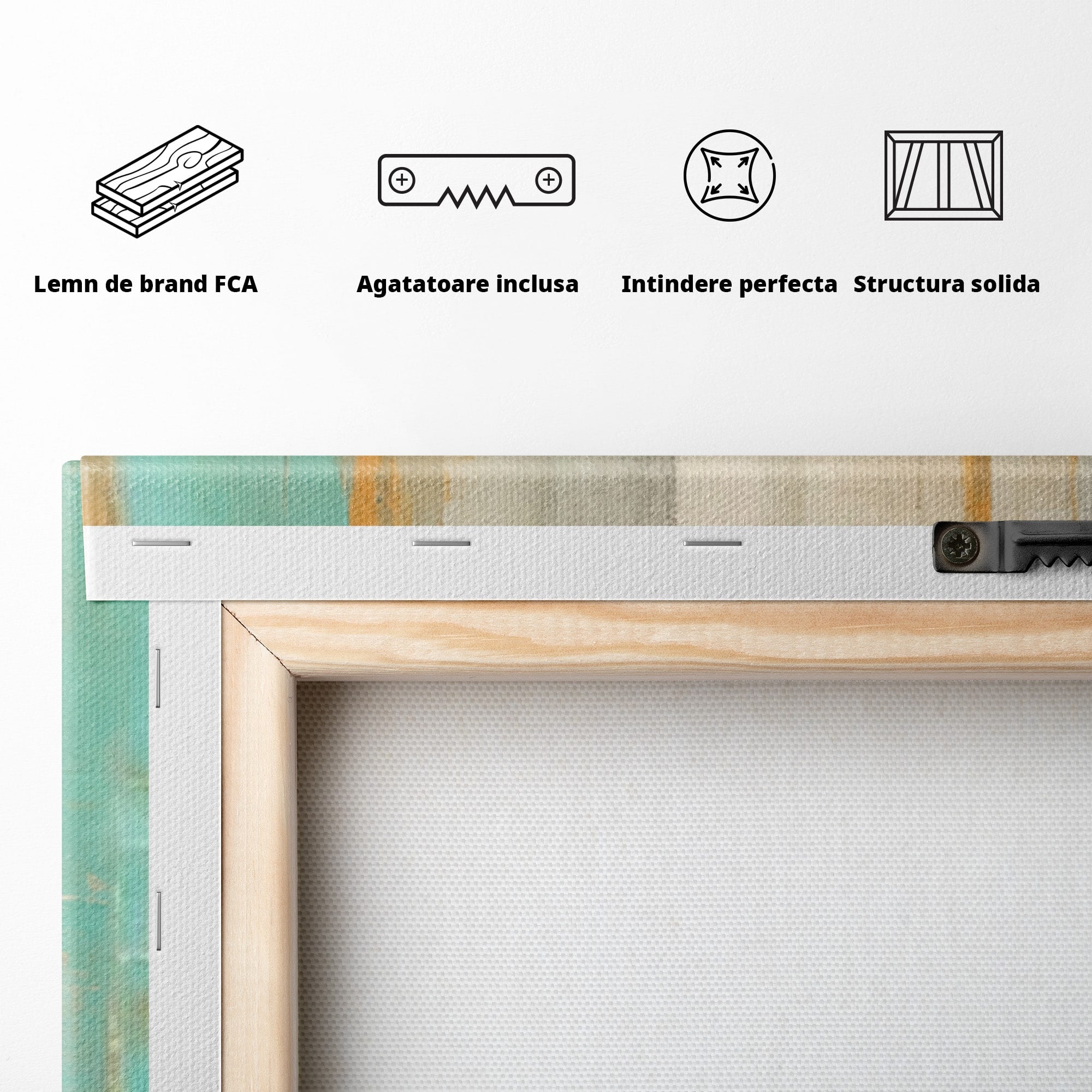 Set 3 Tablouri Canvas Premium LuxCanva® C3-1232, Abstract Colors Lanscape, Relaxare, Living Room, Culori Vibrante
