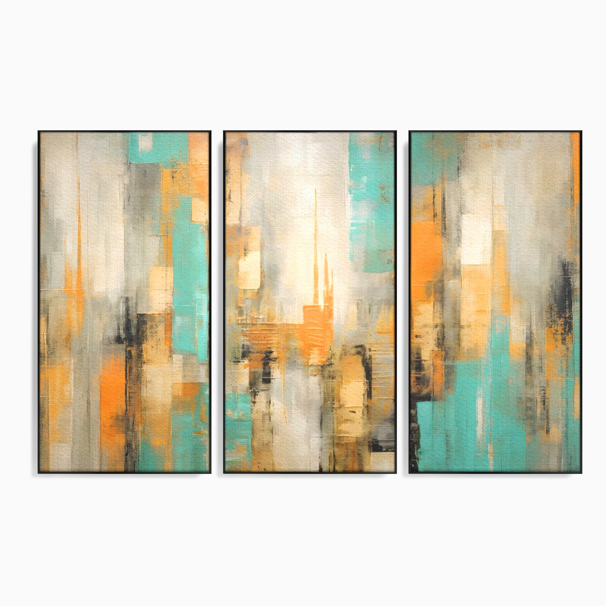 Set 3 Tablouri Canvas Premium LuxCanva® C3-1232, Abstract Colors Lanscape, Relaxare, Living Room, Culori Vibrante