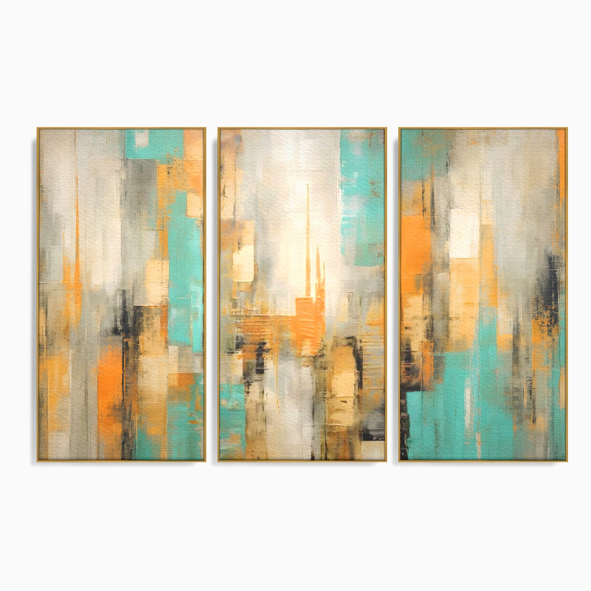 Set 3 Tablouri Canvas Premium LuxCanva® C3-1232, Abstract Colors Lanscape, Relaxare, Living Room, Culori Vibrante