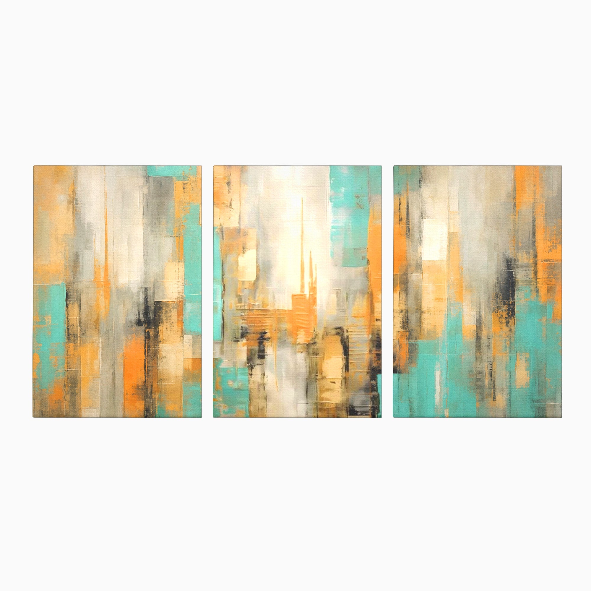 Set 3 Tablouri Canvas Premium LuxCanva® C3-1232, Abstract Colors Lanscape, Relaxare, Living Room, Culori Vibrante