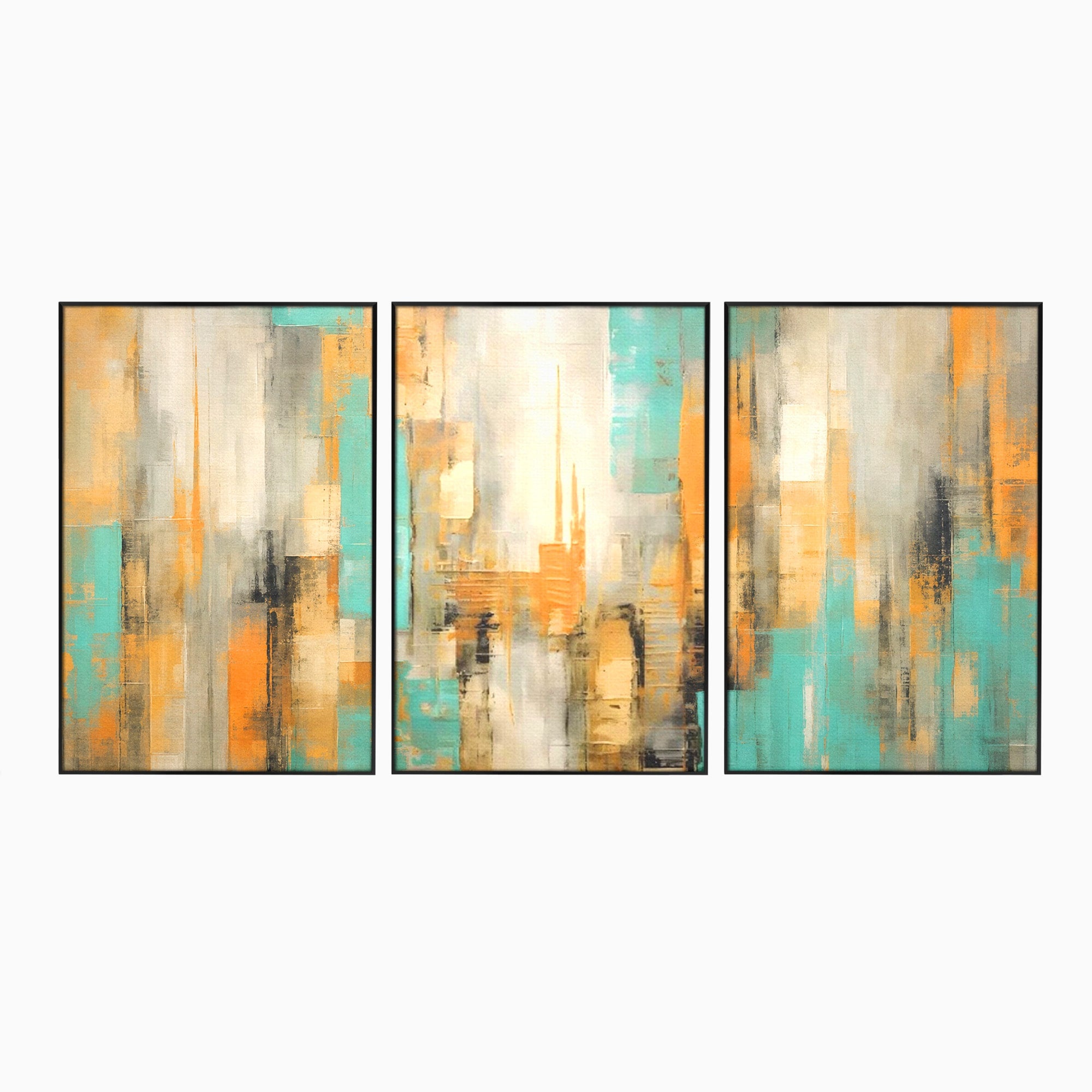 Set 3 Tablouri Canvas Premium LuxCanva® C3-1232, Abstract Colors Lanscape, Relaxare, Living Room, Culori Vibrante