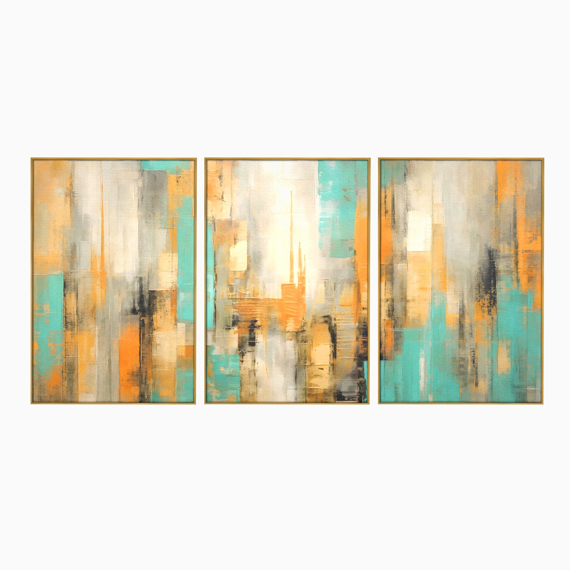 Set 3 Tablouri Canvas Premium LuxCanva® C3-1232, Abstract Colors Lanscape, Relaxare, Living Room, Culori Vibrante