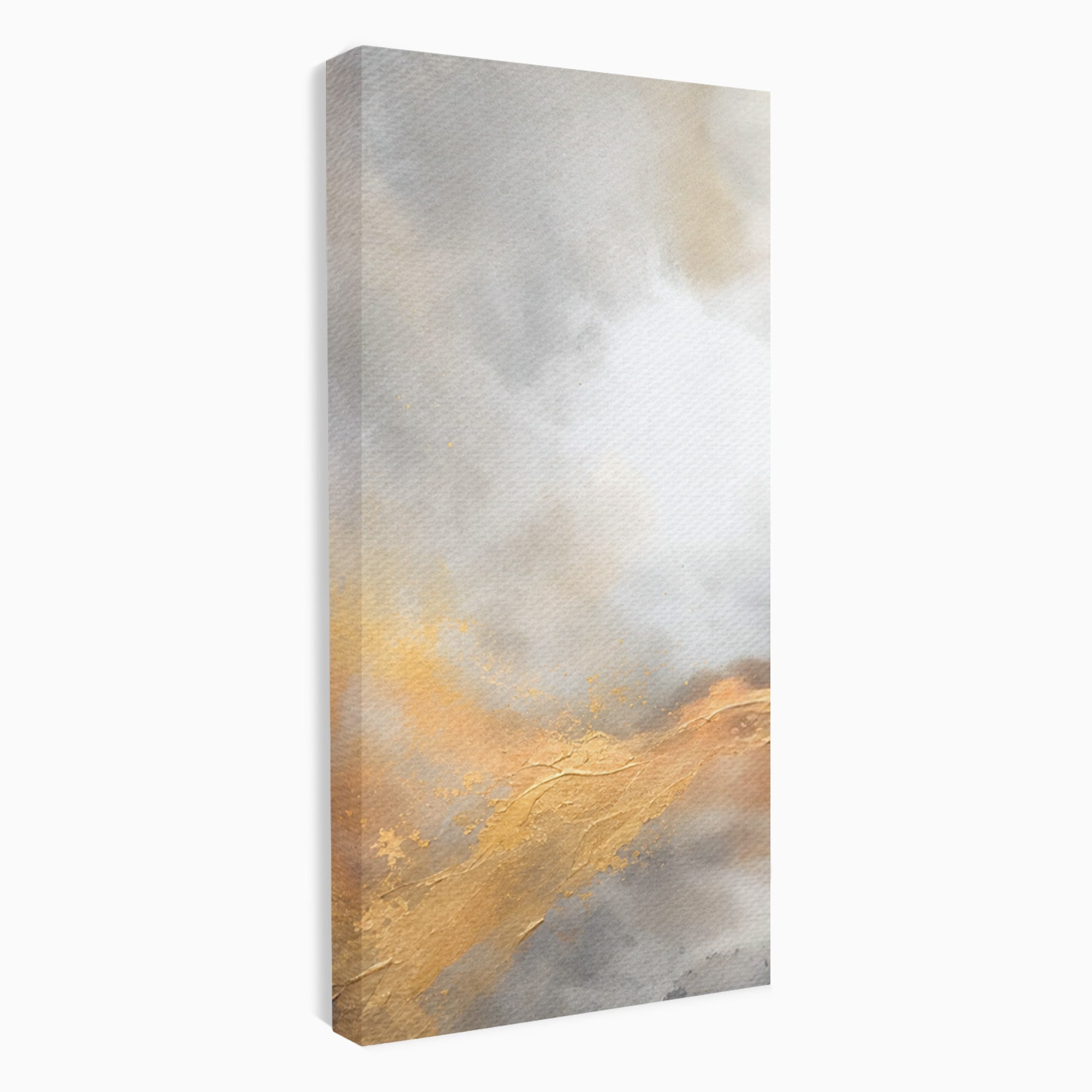 Set 3 Tablouri Canvas Premium LuxCanva® C3-1237, Gold And Grey Abstract Painting, Relaxare, Living Room, Culori Vibrante