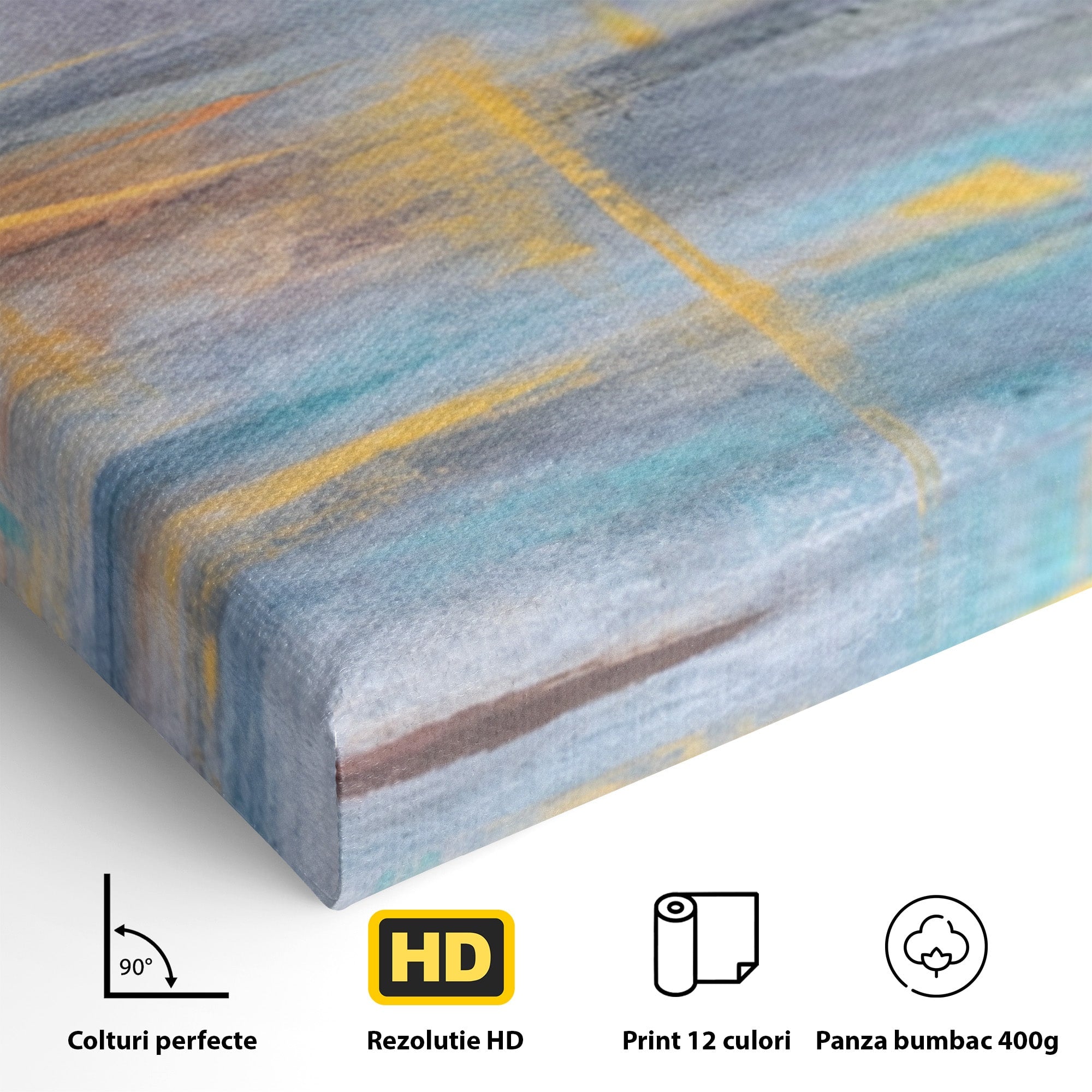 Set 3 Tablouri Canvas Premium LuxCanva® C3-1239, Luciul Apei, Relaxare, Living Room, Culori Vibrante