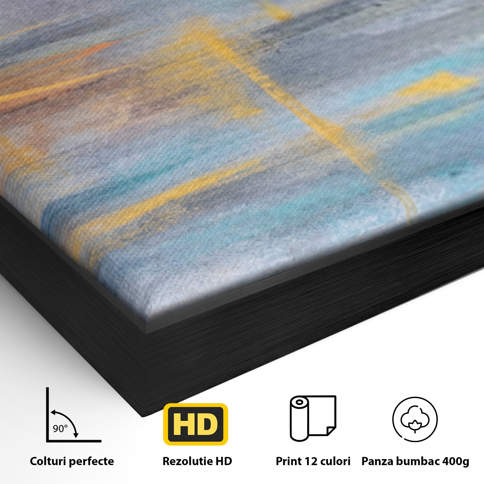 Set 3 Tablouri Canvas Premium LuxCanva® C3-1239, Luciul Apei, Relaxare, Living Room, Culori Vibrante