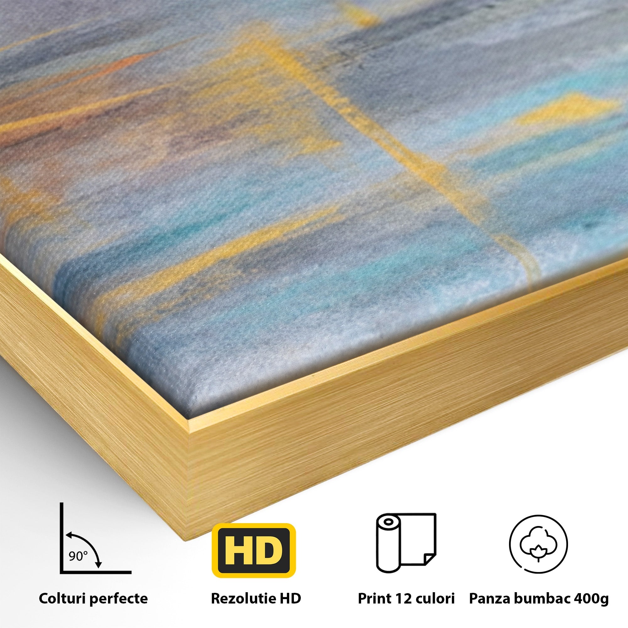 Set 3 Tablouri Canvas Premium LuxCanva® C3-1239, Luciul Apei, Relaxare, Living Room, Culori Vibrante