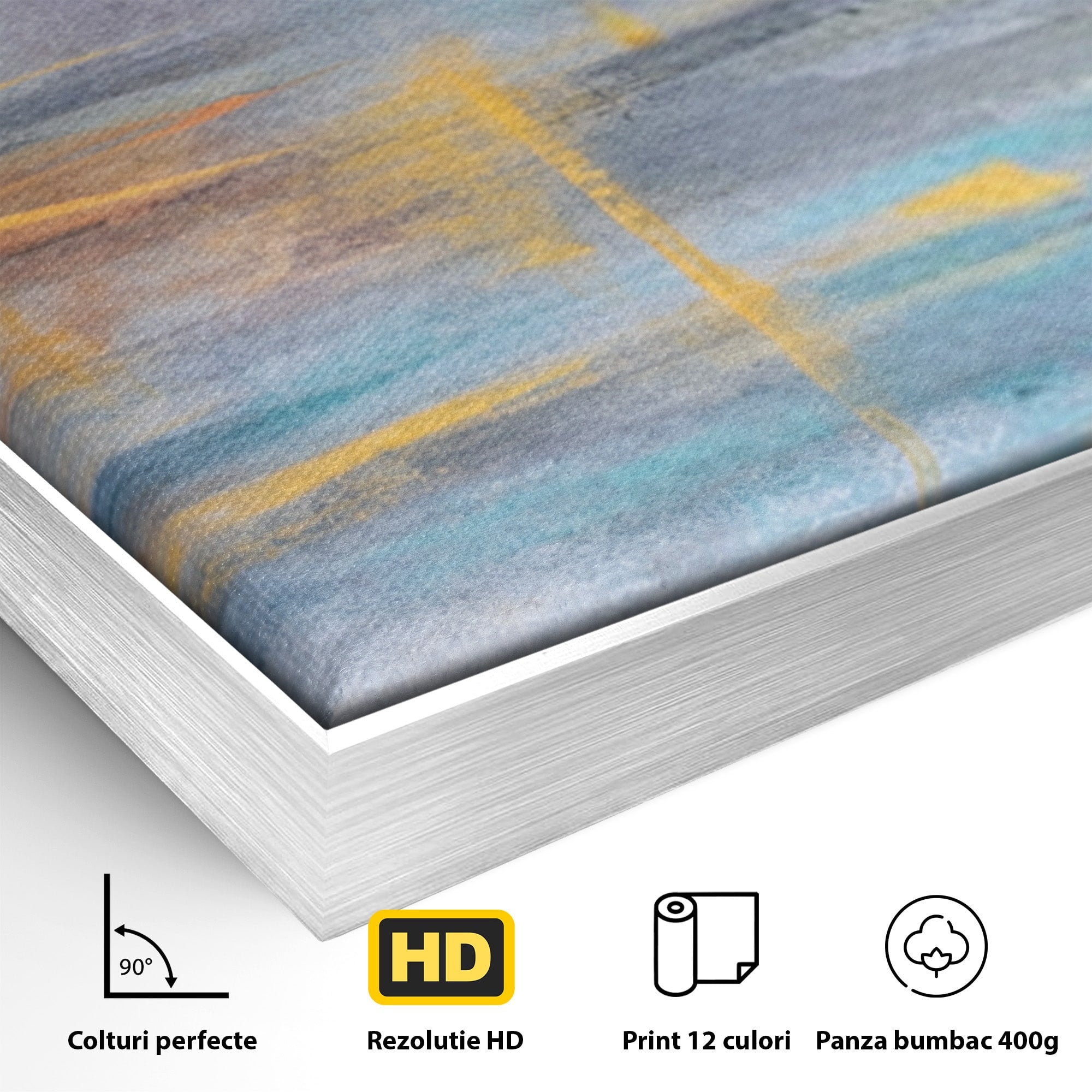 Set 3 Tablouri Canvas Premium LuxCanva® C3-1239, Luciul Apei, Relaxare, Living Room, Culori Vibrante
