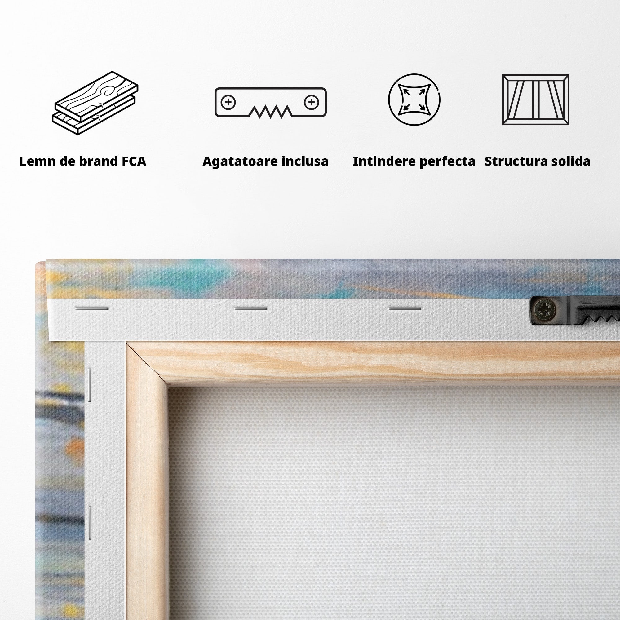 Set 3 Tablouri Canvas Premium LuxCanva® C3-1239, Luciul Apei, Relaxare, Living Room, Culori Vibrante