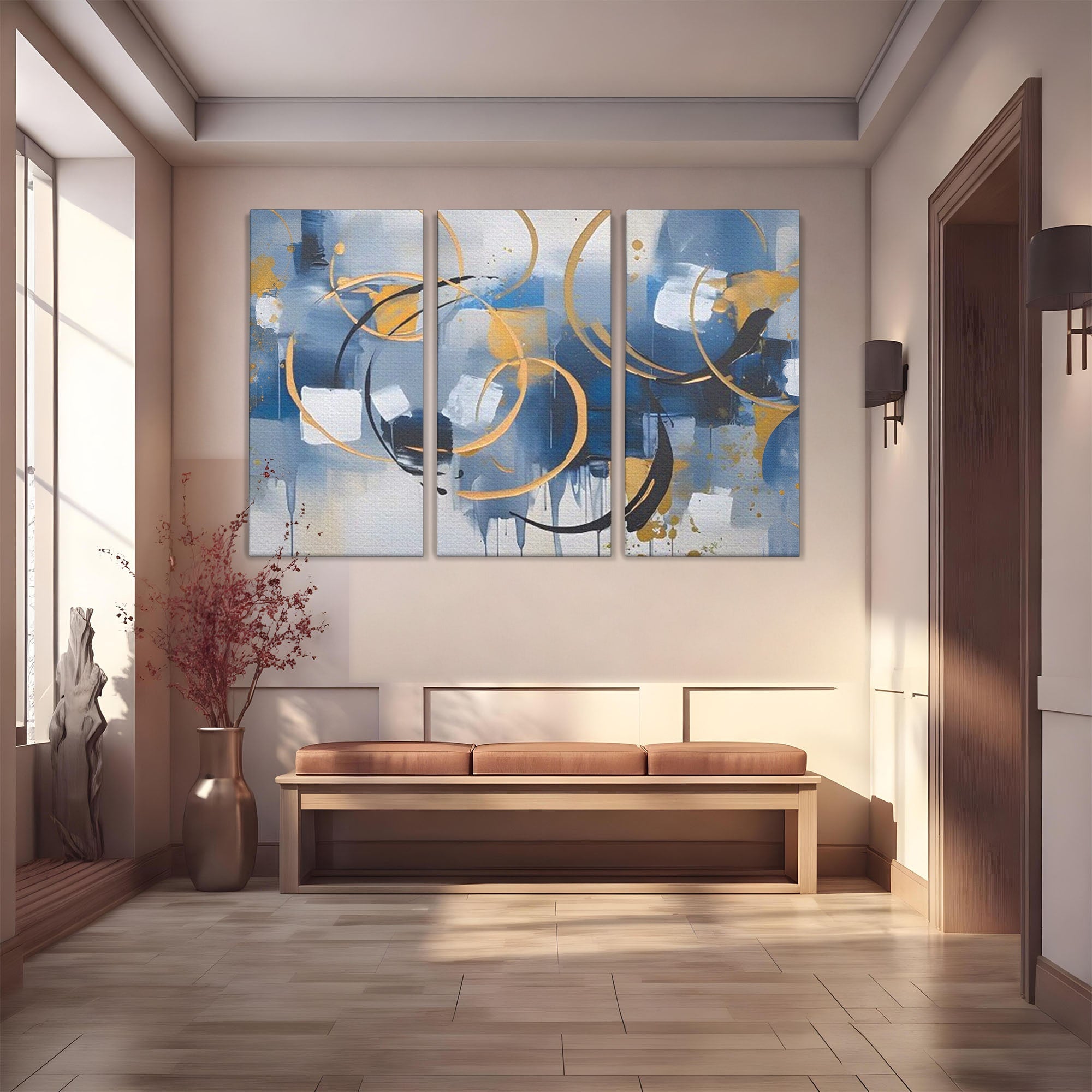 Set 3 Tablouri Canvas Premium LuxCanva® C3-1243, Relaxare, Living Room, Culori Vibrante