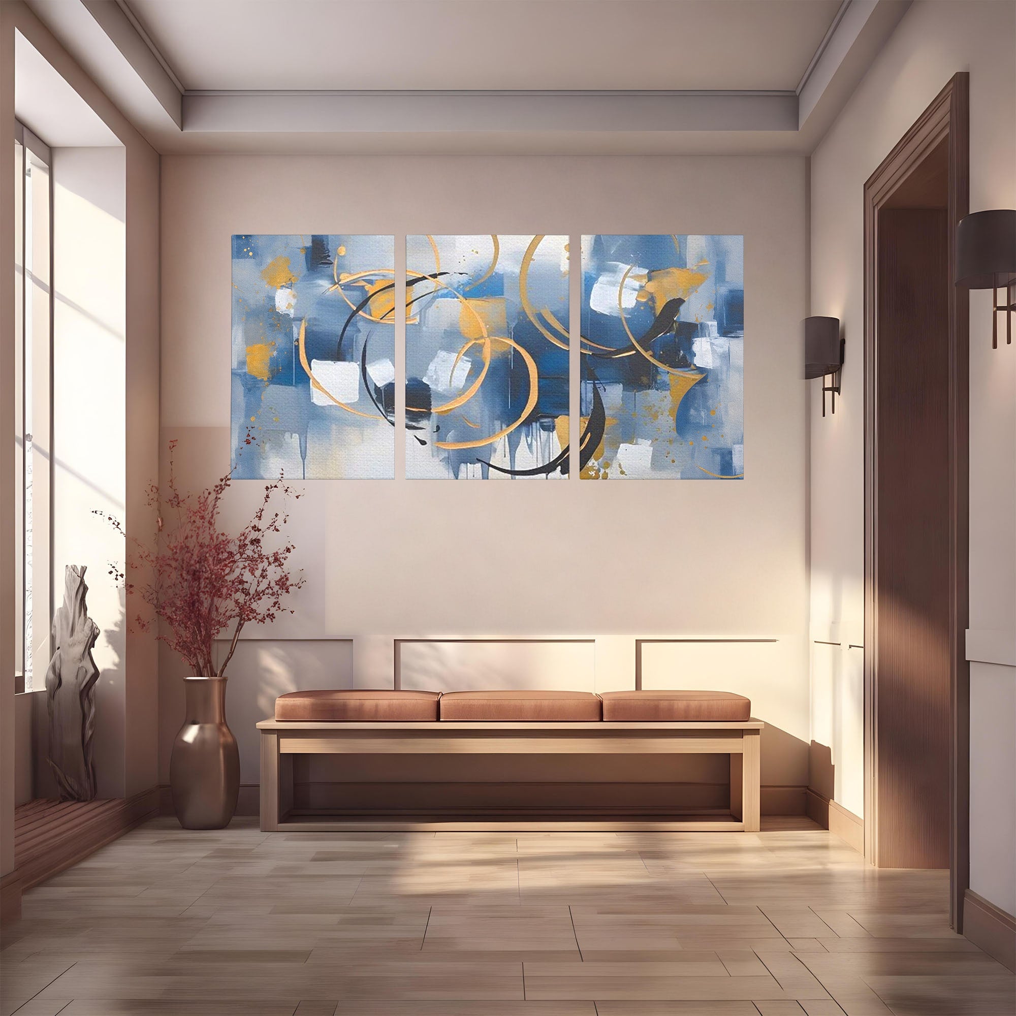 Set 3 Tablouri Canvas Premium LuxCanva® C3-1243, Relaxare, Living Room, Culori Vibrante