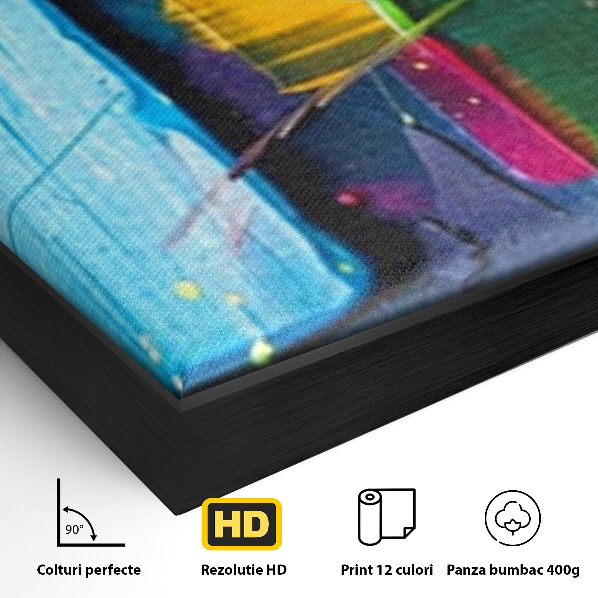 Set 3 Tablouri Canvas Premium LuxCanva® C3-1269, Blocuri de lumina, Geometrie, Culori, Fragmente, Compozitie, Urban, Impuls, Creativitate, Expresivitate, Expozitie, Iubire, Birou, Living, Dormitor