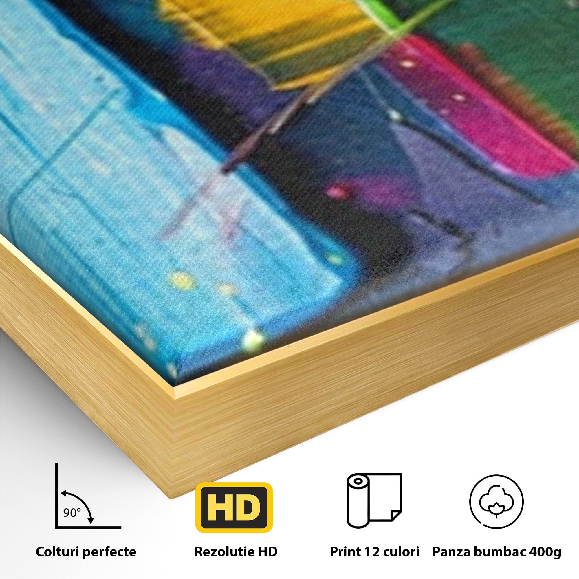 Set 3 Tablouri Canvas Premium LuxCanva® C3-1269, Blocuri de lumina, Geometrie, Culori, Fragmente, Compozitie, Urban, Impuls, Creativitate, Expresivitate, Expozitie, Iubire, Birou, Living, Dormitor