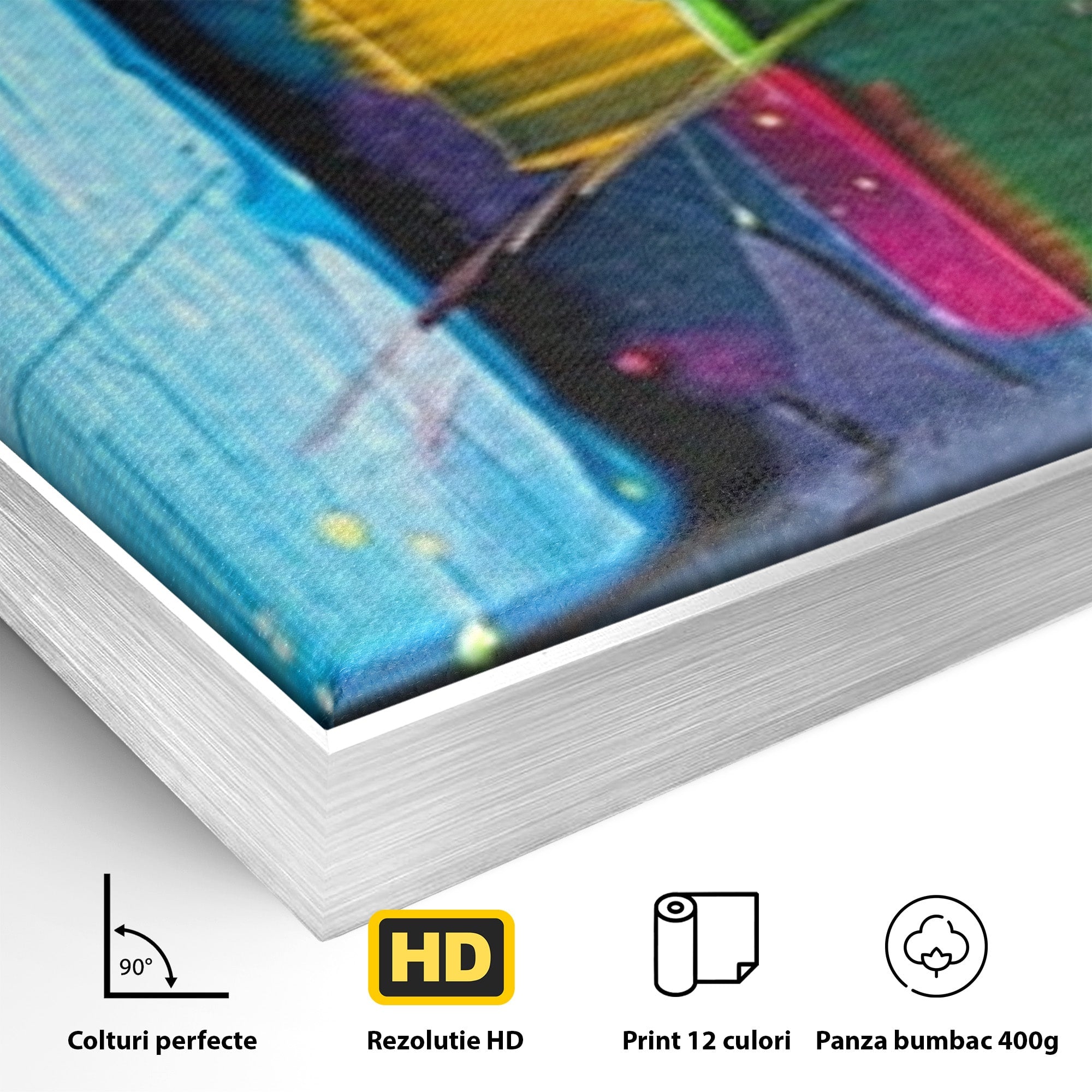Set 3 Tablouri Canvas Premium LuxCanva® C3-1269, Blocuri de lumina, Geometrie, Culori, Fragmente, Compozitie, Urban, Impuls, Creativitate, Expresivitate, Expozitie, Iubire, Birou, Living, Dormitor