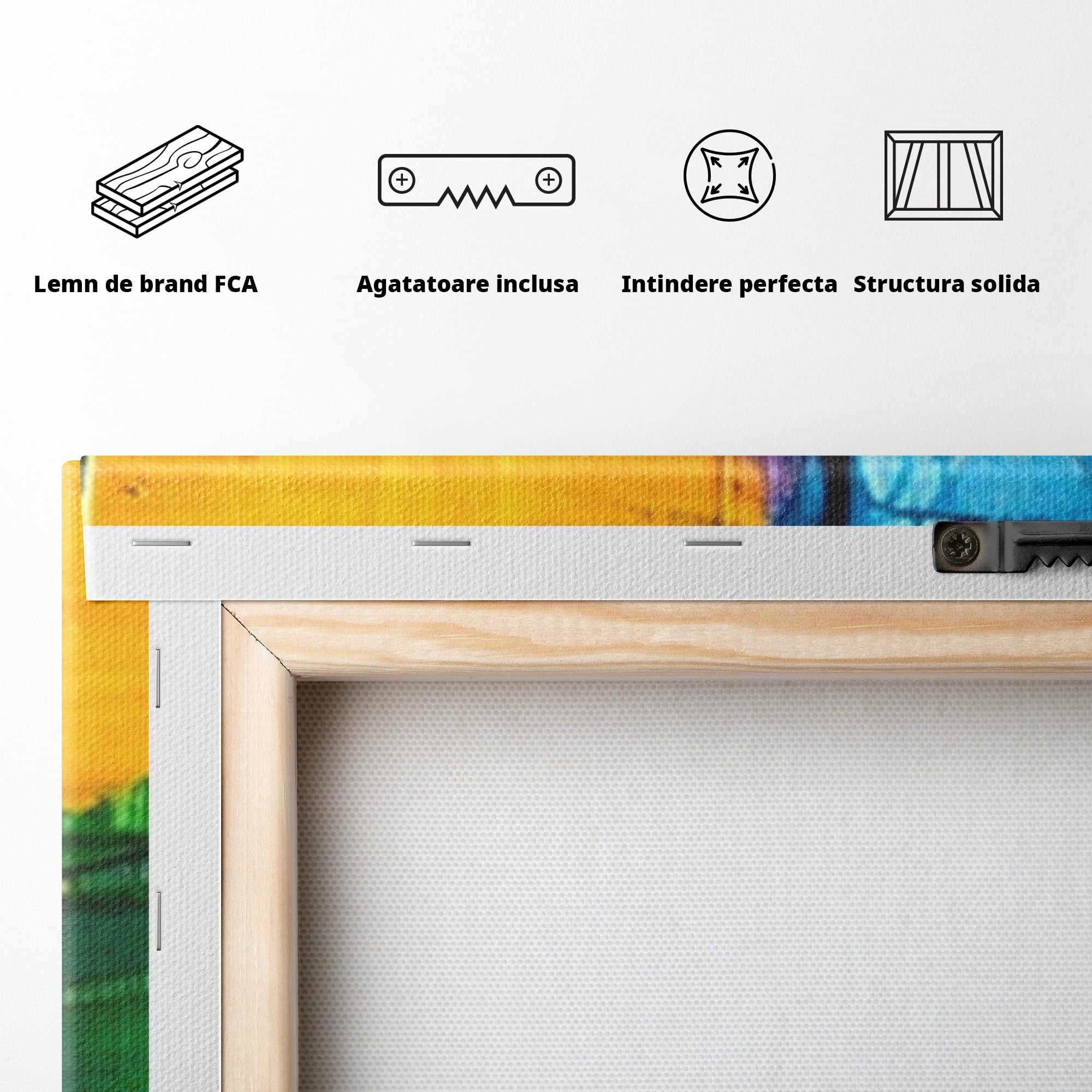 Set 3 Tablouri Canvas Premium LuxCanva® C3-1269, Blocuri de lumina, Geometrie, Culori, Fragmente, Compozitie, Urban, Impuls, Creativitate, Expresivitate, Expozitie, Iubire, Birou, Living, Dormitor