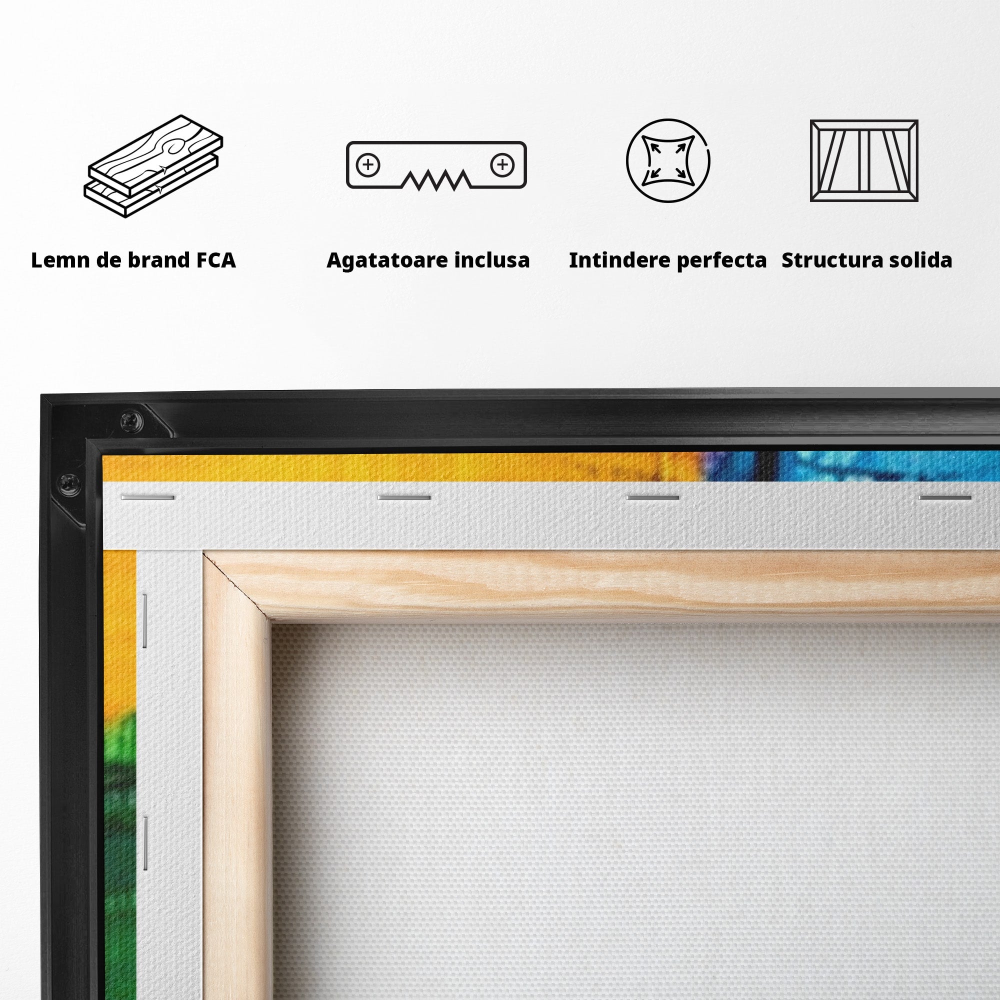 Set 3 Tablouri Canvas Premium LuxCanva® C3-1269, Blocuri de lumina, Geometrie, Culori, Fragmente, Compozitie, Urban, Impuls, Creativitate, Expresivitate, Expozitie, Iubire, Birou, Living, Dormitor