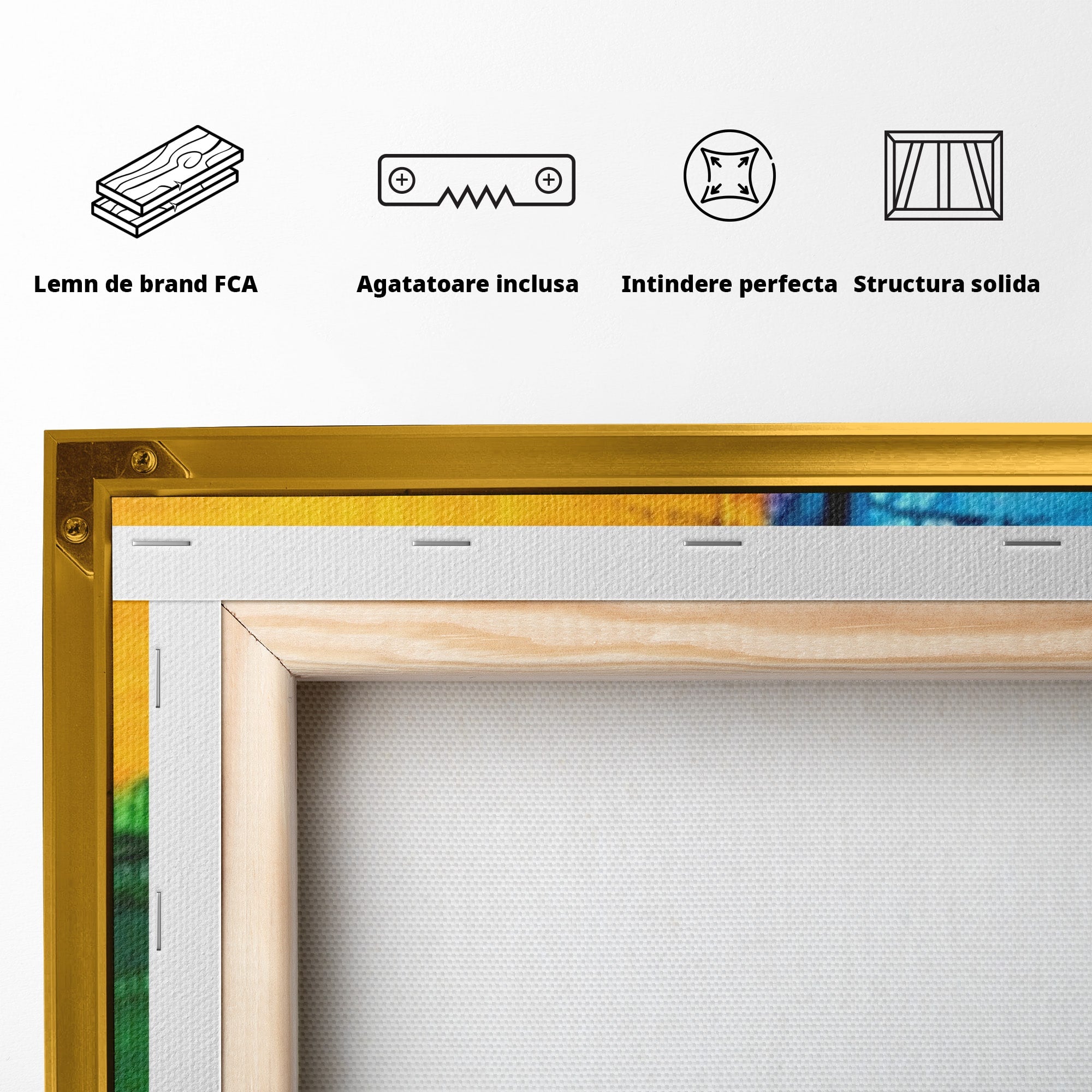 Set 3 Tablouri Canvas Premium LuxCanva® C3-1269, Blocuri de lumina, Geometrie, Culori, Fragmente, Compozitie, Urban, Impuls, Creativitate, Expresivitate, Expozitie, Iubire, Birou, Living, Dormitor