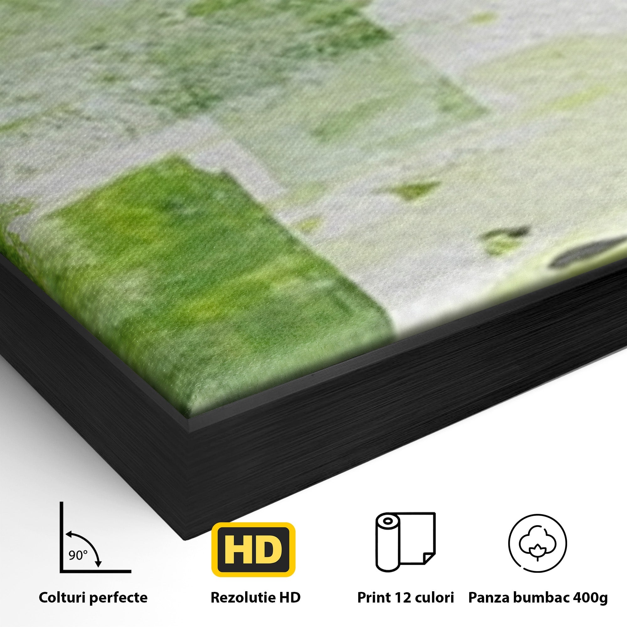 Set 3 Tablouri Canvas Premium LuxCanva® C3-1273, Puls vegetal, Geometrie, Verde, Organic, Armonie, Peisaj, Straturi, Prospetime, Abstract, Textura, Minimalism, Liniste, Spa, Birou, Living, Dormitor