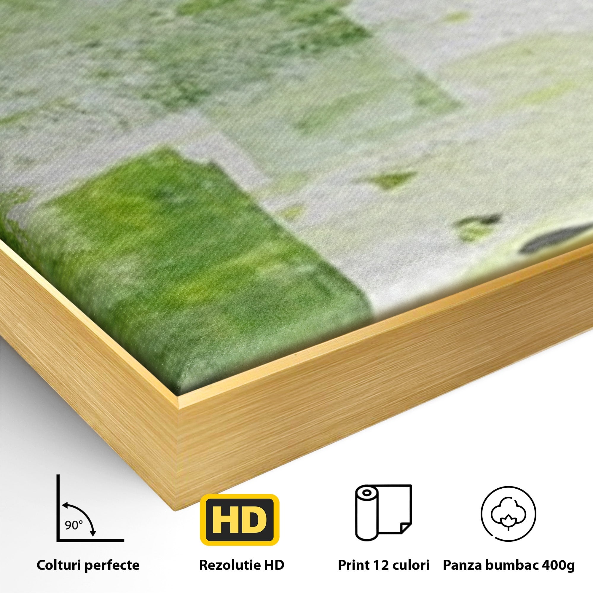 Set 3 Tablouri Canvas Premium LuxCanva® C3-1273, Puls vegetal, Geometrie, Verde, Organic, Armonie, Peisaj, Straturi, Prospetime, Abstract, Textura, Minimalism, Liniste, Spa, Birou, Living, Dormitor