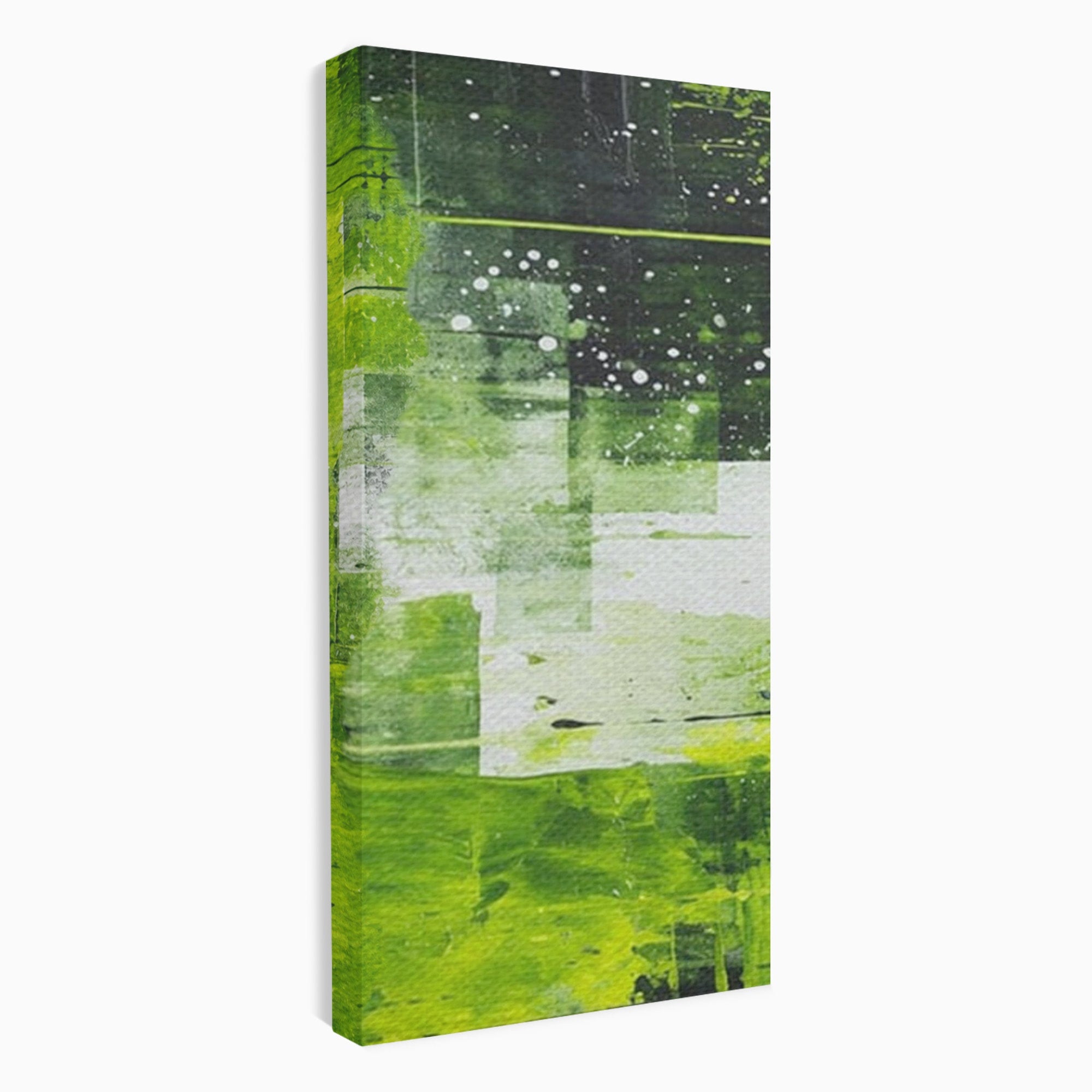 Set 3 Tablouri Canvas Premium LuxCanva® C3-1273, Puls vegetal, Geometrie, Verde, Organic, Armonie, Peisaj, Straturi, Prospetime, Abstract, Textura, Minimalism, Liniste, Spa, Birou, Living, Dormitor
