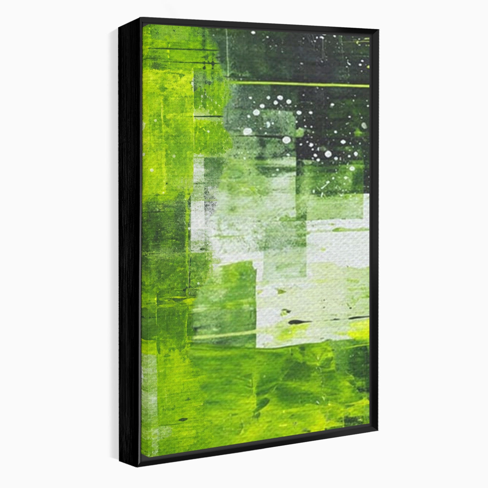 Set 3 Tablouri Canvas Premium LuxCanva® C3-1273, Puls vegetal, Geometrie, Verde, Organic, Armonie, Peisaj, Straturi, Prospetime, Abstract, Textura, Minimalism, Liniste, Spa, Birou, Living, Dormitor