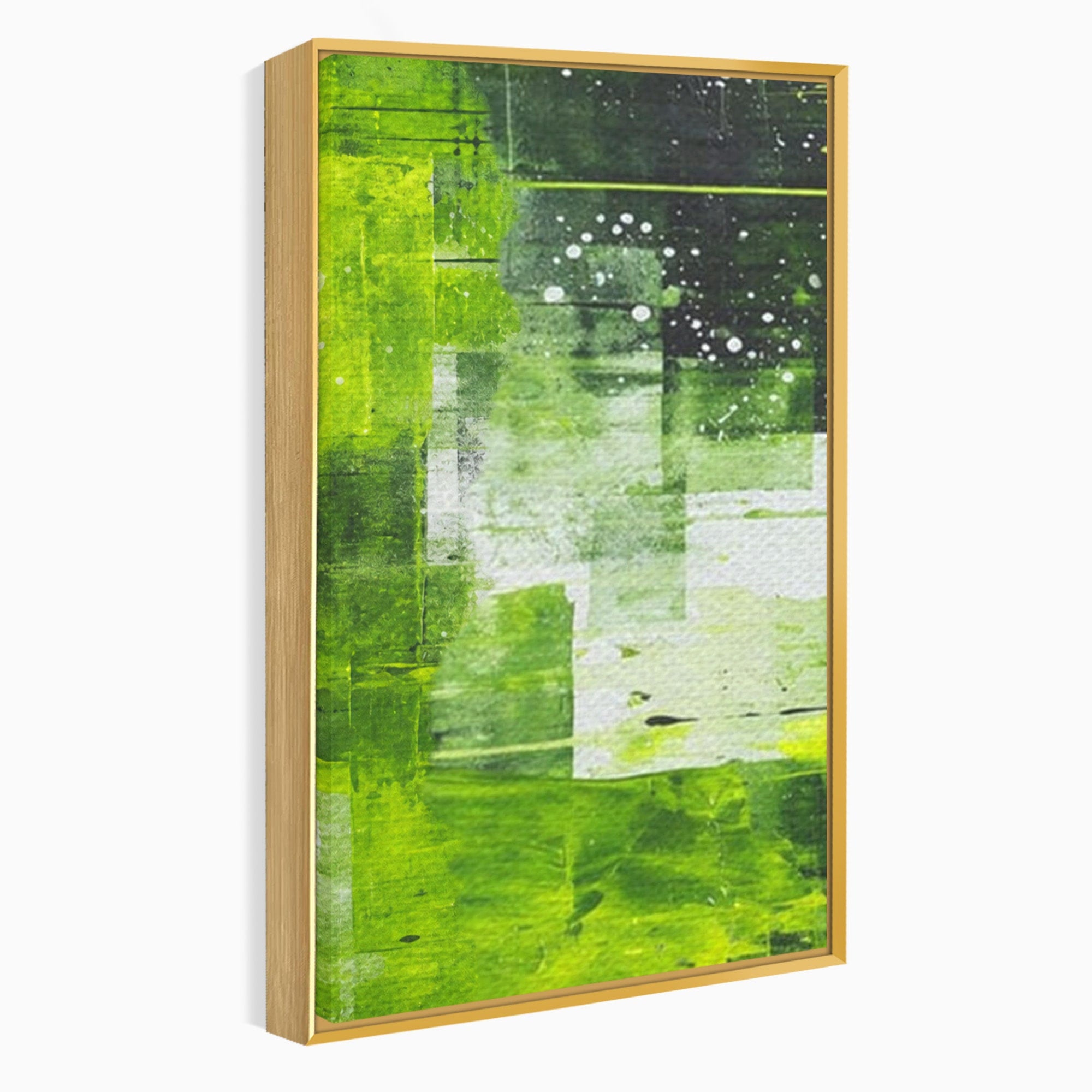Set 3 Tablouri Canvas Premium LuxCanva® C3-1273, Puls vegetal, Geometrie, Verde, Organic, Armonie, Peisaj, Straturi, Prospetime, Abstract, Textura, Minimalism, Liniste, Spa, Birou, Living, Dormitor