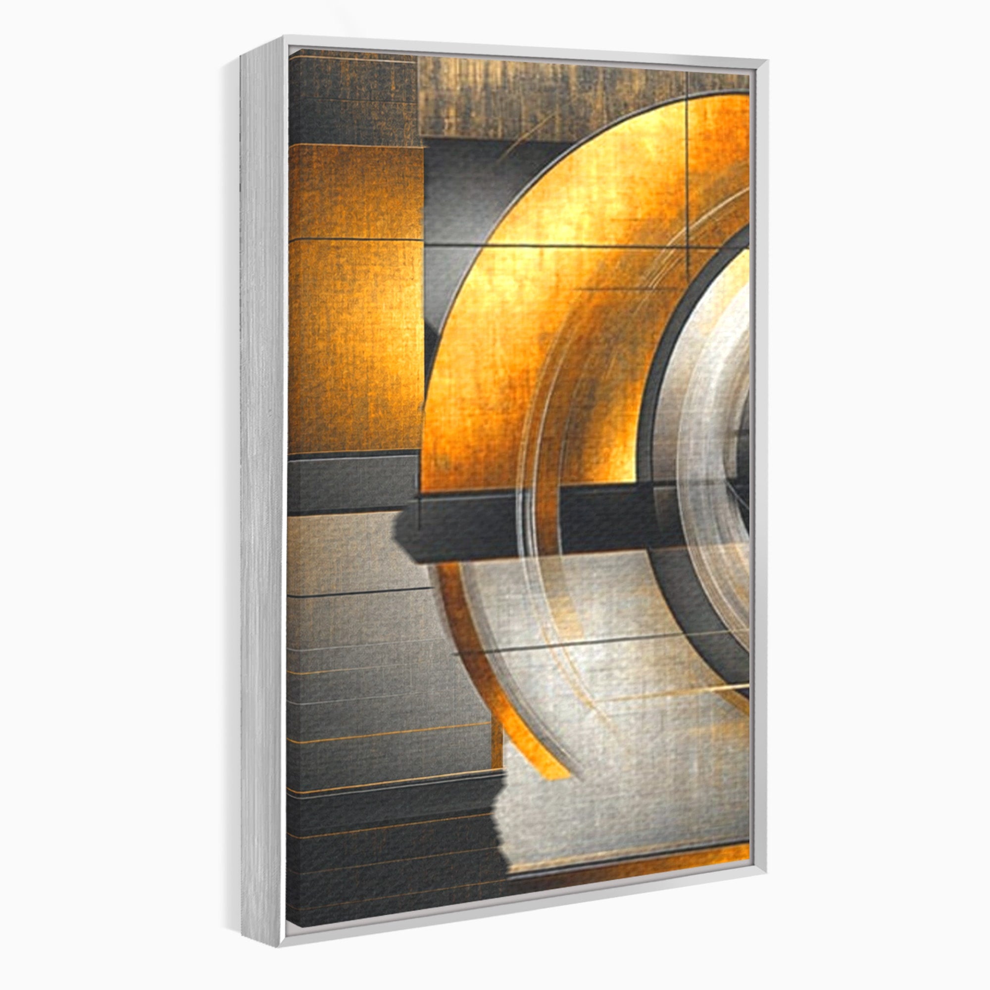 Set 3 Tablouri Canvas Premium LuxCanva® C3-1276, Forme care gandesc, Geometrie, Auriu, Abstract, Linii, Textura, Monumental, Gravitatie, Univers, Soare, Sacru, Modern, Expozitie, Birou, Living, Dormitor