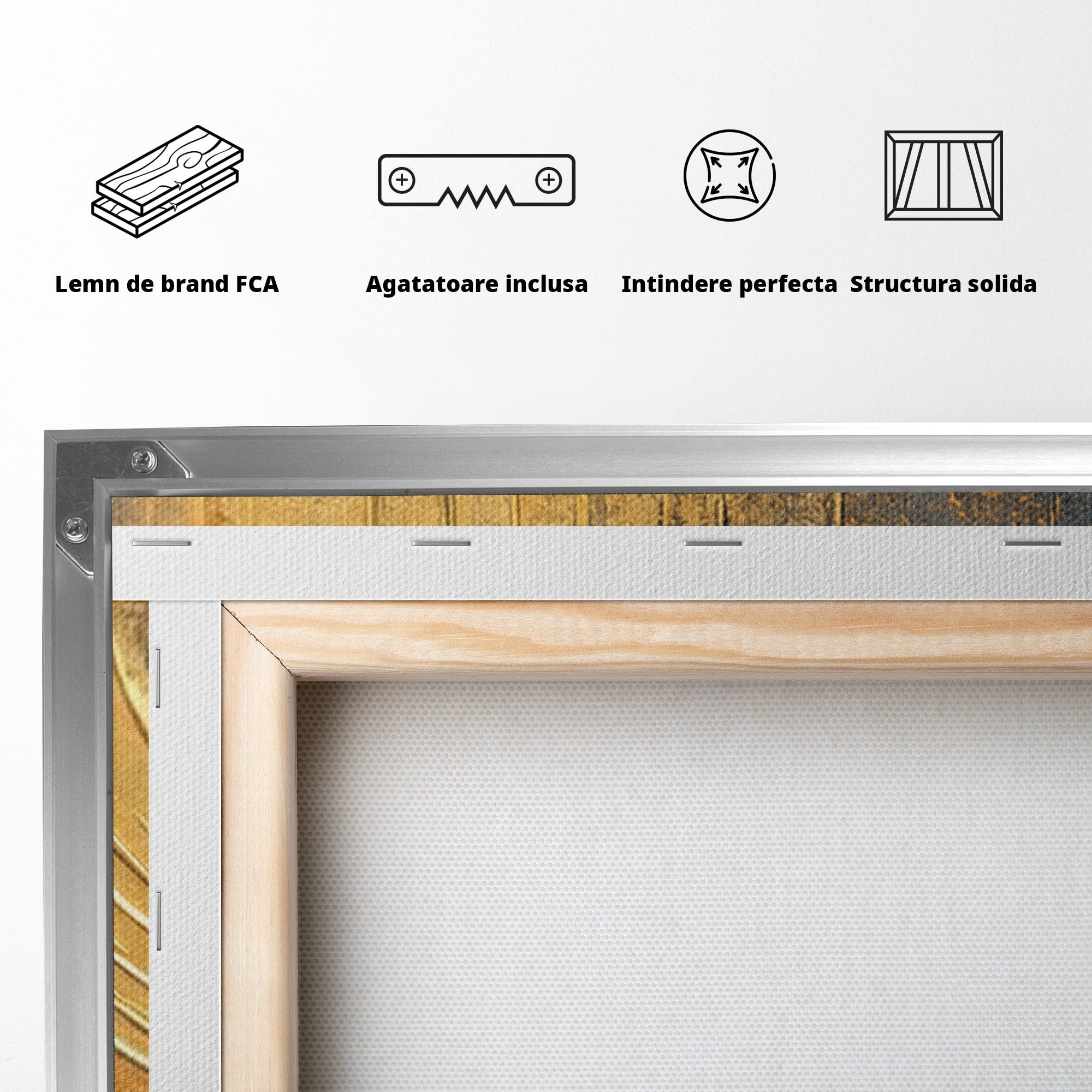 Set 3 Tablouri Canvas Premium LuxCanva® C3-1296, Timp in rotatie, Abstract, Aur, Negru, Spirala, Centru, Univers, Memorie, Rotire, Haos, Decoratiune, Cosmologic, Mister, Uragan, Birou, Living, Dormitor