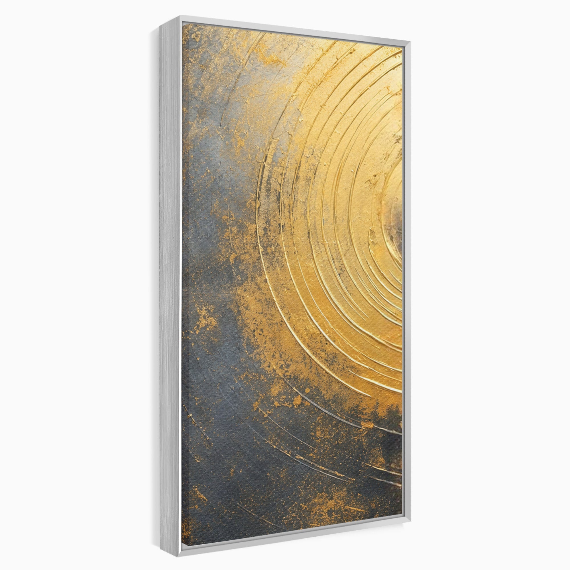 Set 3 Tablouri Canvas Premium LuxCanva® C3-1296, Timp in rotatie, Abstract, Aur, Negru, Spirala, Centru, Univers, Memorie, Rotire, Haos, Decoratiune, Cosmologic, Mister, Uragan, Birou, Living, Dormitor