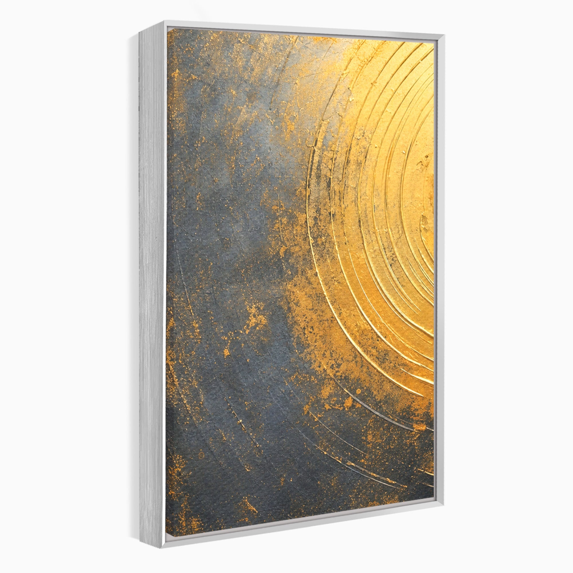 Set 3 Tablouri Canvas Premium LuxCanva® C3-1296, Timp in rotatie, Abstract, Aur, Negru, Spirala, Centru, Univers, Memorie, Rotire, Haos, Decoratiune, Cosmologic, Mister, Uragan, Birou, Living, Dormitor