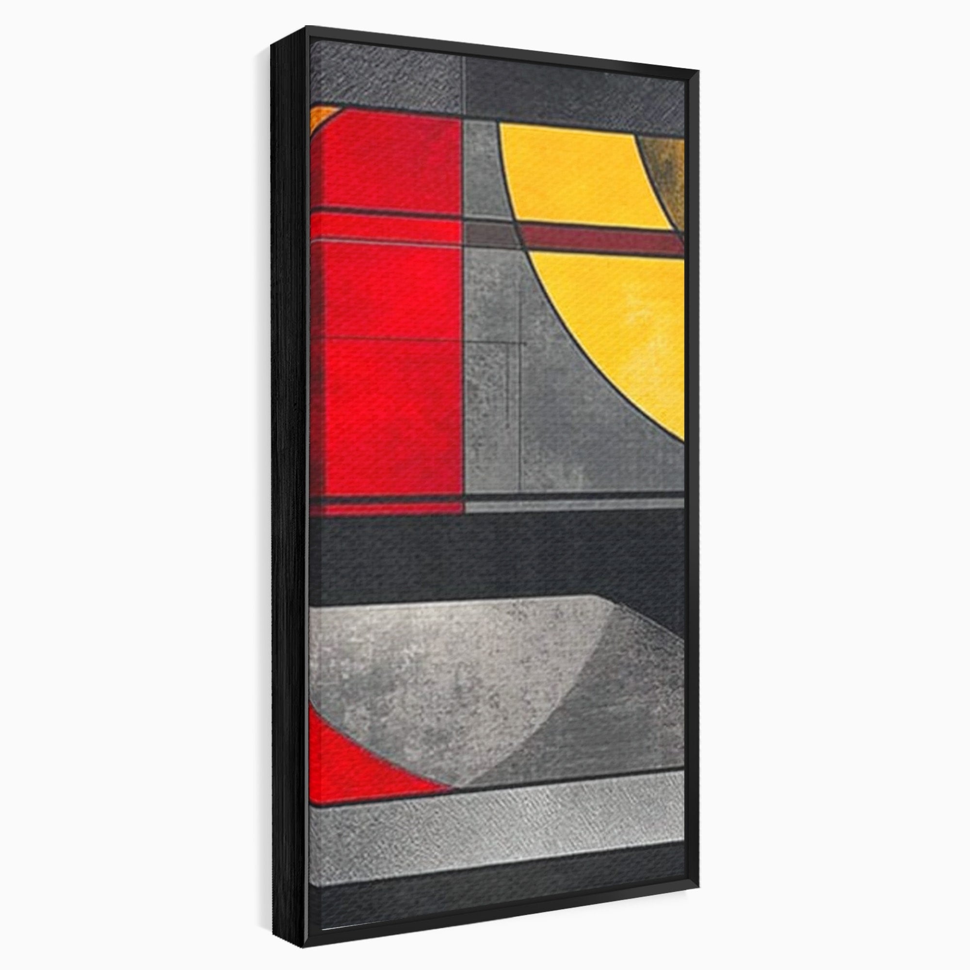 Set 3 Tablouri Canvas Premium LuxCanva® C3-1302, Cercul care taie linistea, Geometrie, Culori, Abstract, Echilibru, Rosu, Foc, Cerc, Ars, Linii, Arhitectura, Simbol, Design, Arta, Birou, Living, Dormitor