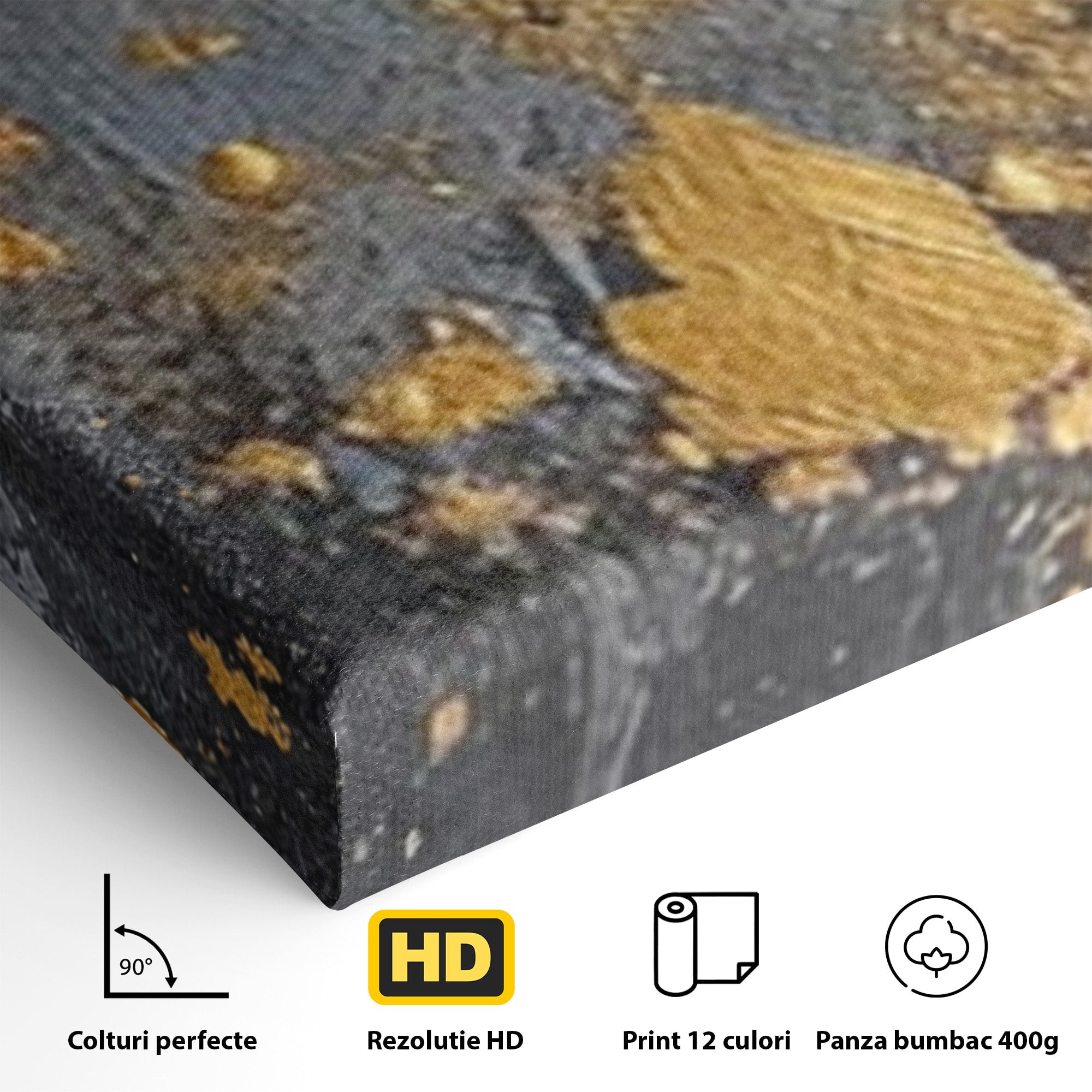 Set 3 Tablouri Canvas Premium LuxCanva® C3-1305, Tacere turnata in aur, Geometrie, Culori, Abstract, Auriu, Valuri, Minimalism, Design, Curgere, Miscare, Interior, Expozitie, Arta, Birou, Living, Dormitor