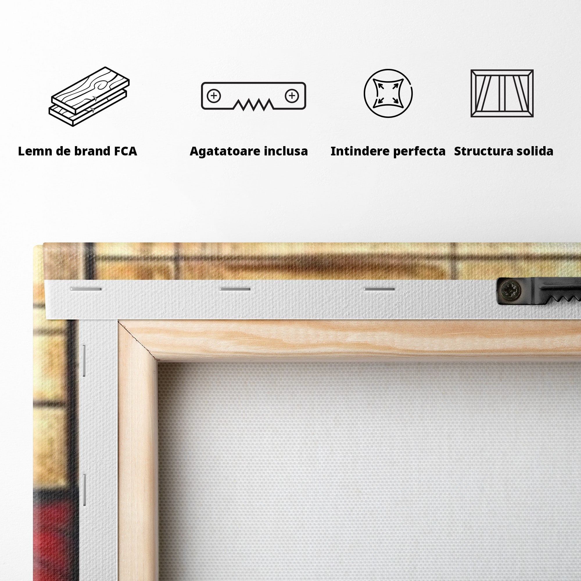 Set 3 Tablouri Canvas Premium LuxCanva® C3-1306, Ordinea pasiunii, Geometrie, Culori, Abstract, Auriu, Rosu, Negru, Minimalism, Design, Cerc, Labirint, Dorinta, Expozitie, Arta, Birou, Living, Dormitor