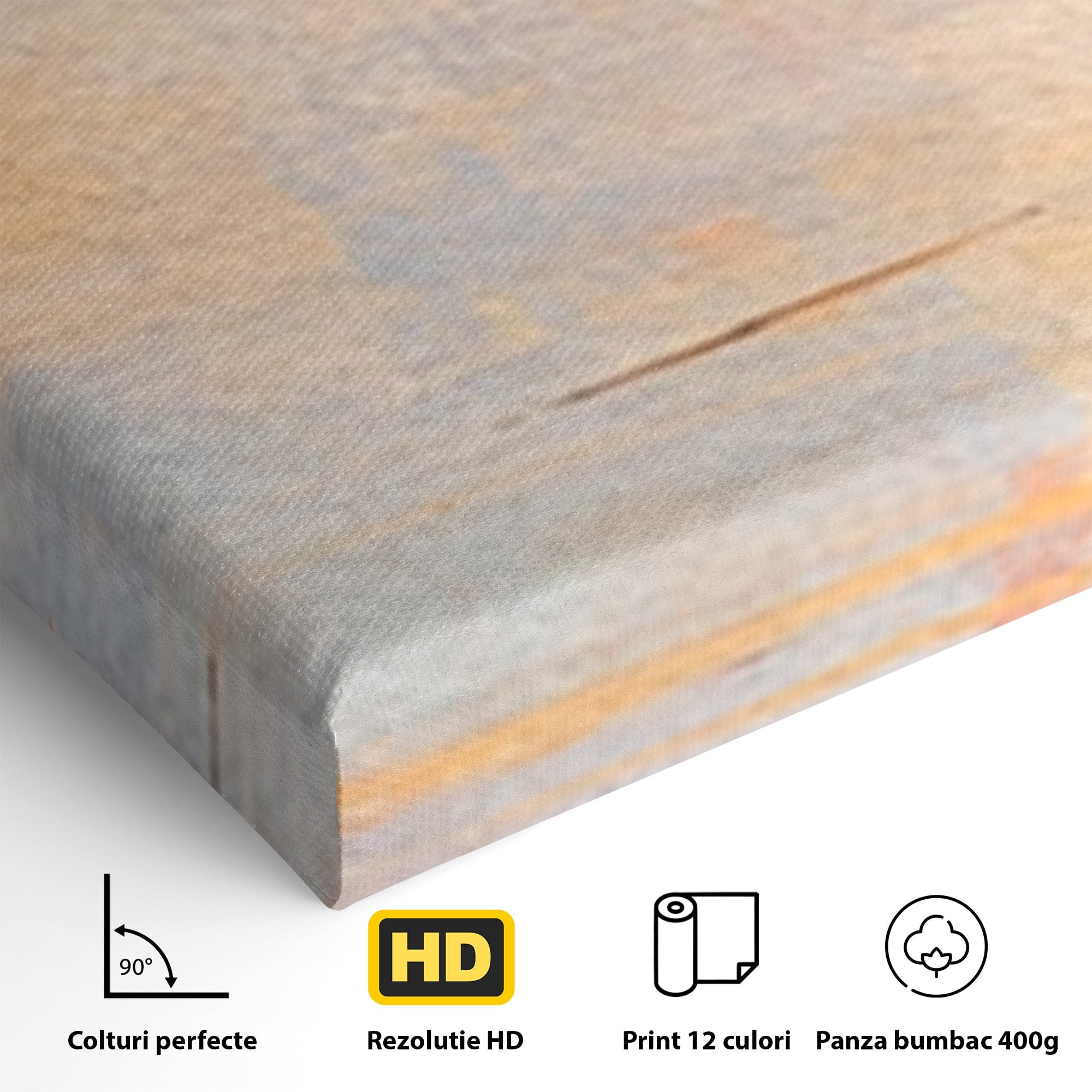 Set 3 Tablouri Canvas Premium LuxCanva® C3-1314, Intre Cer si Beton, Culori, Abstract, Dinamism, Modern, Portocaliu, Rosu, Gri, Conectare, Retea, Structura, Arhitectural, Ziduri, Birou, Living, Dormitor