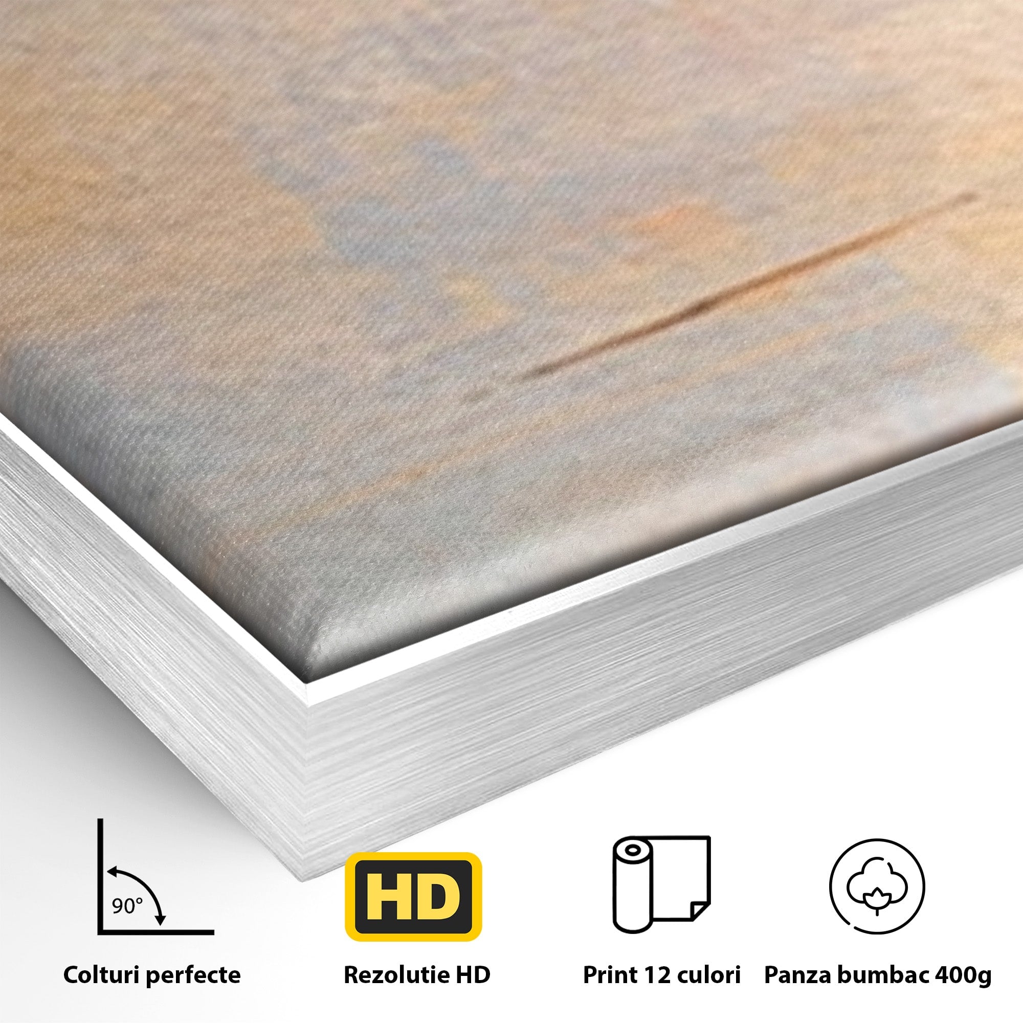 Set 3 Tablouri Canvas Premium LuxCanva® C3-1314, Intre Cer si Beton, Culori, Abstract, Dinamism, Modern, Portocaliu, Rosu, Gri, Conectare, Retea, Structura, Arhitectural, Ziduri, Birou, Living, Dormitor