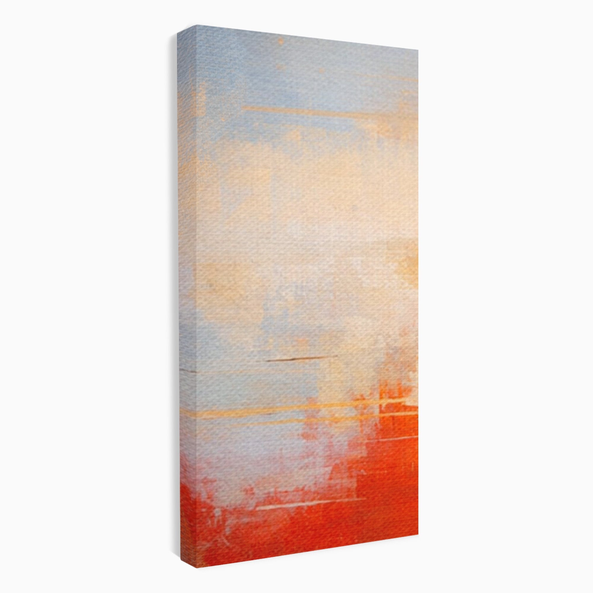 Set 3 Tablouri Canvas Premium LuxCanva® C3-1314, Intre Cer si Beton, Culori, Abstract, Dinamism, Modern, Portocaliu, Rosu, Gri, Conectare, Retea, Structura, Arhitectural, Ziduri, Birou, Living, Dormitor
