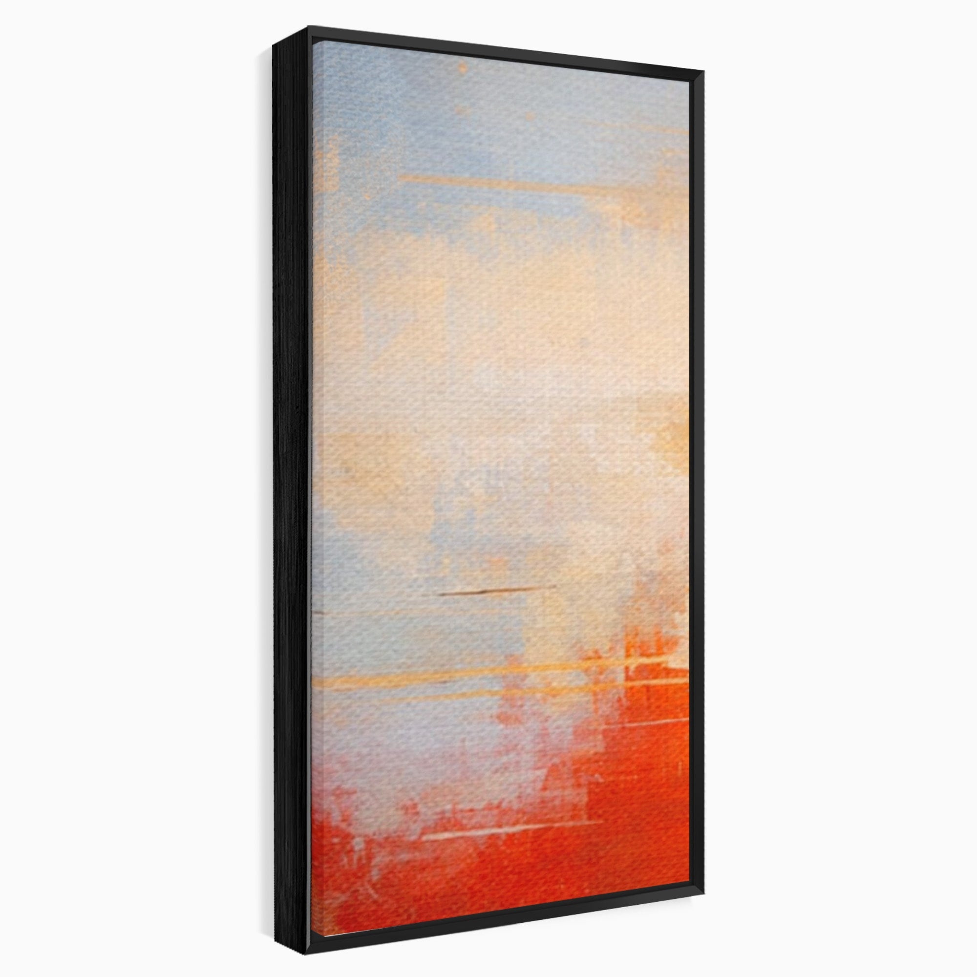Set 3 Tablouri Canvas Premium LuxCanva® C3-1314, Intre Cer si Beton, Culori, Abstract, Dinamism, Modern, Portocaliu, Rosu, Gri, Conectare, Retea, Structura, Arhitectural, Ziduri, Birou, Living, Dormitor