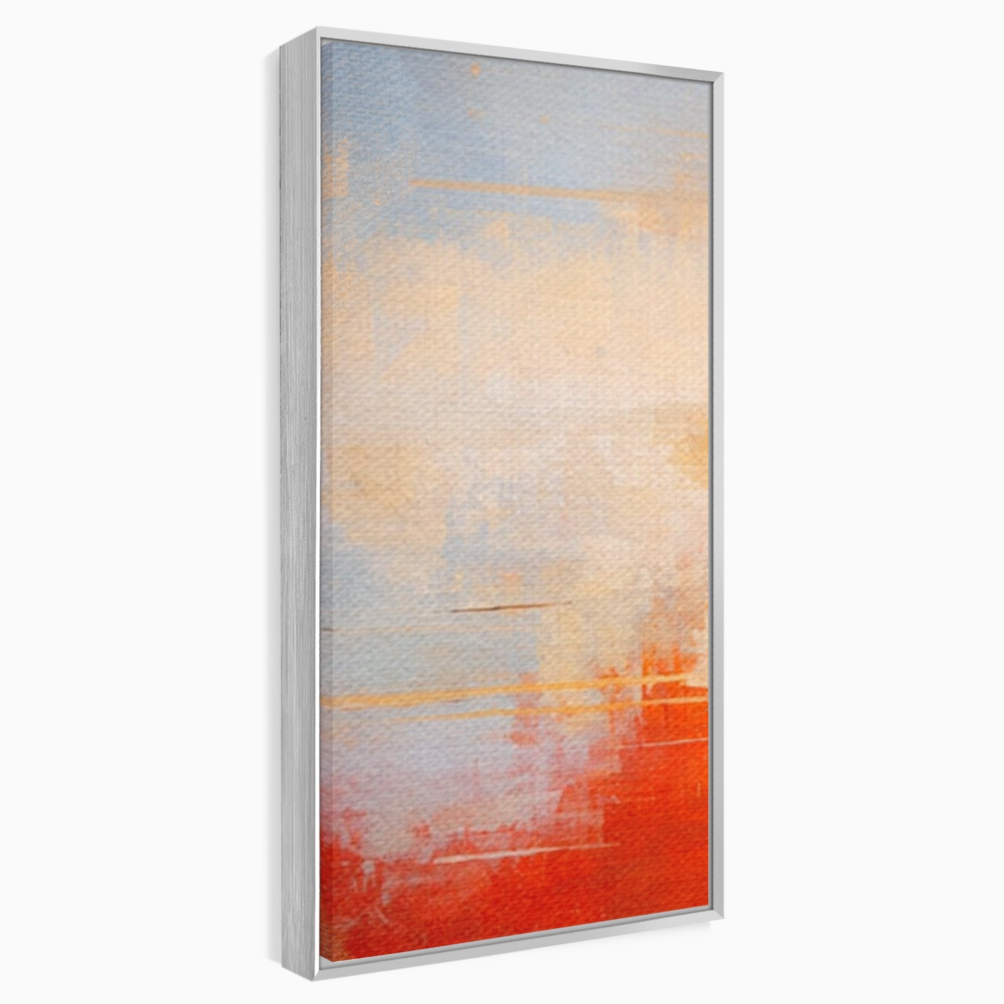 Set 3 Tablouri Canvas Premium LuxCanva® C3-1314, Intre Cer si Beton, Culori, Abstract, Dinamism, Modern, Portocaliu, Rosu, Gri, Conectare, Retea, Structura, Arhitectural, Ziduri, Birou, Living, Dormitor