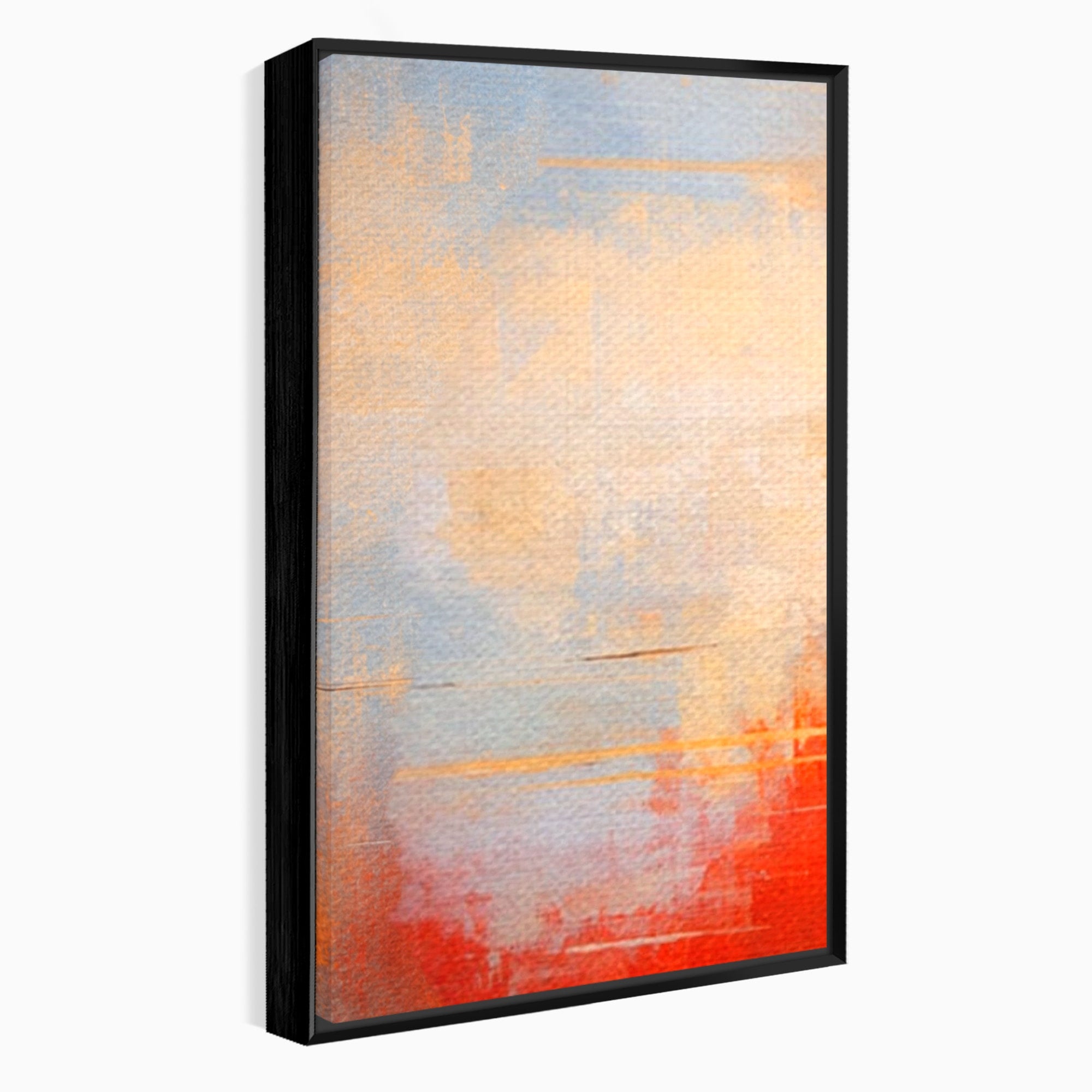 Set 3 Tablouri Canvas Premium LuxCanva® C3-1314, Intre Cer si Beton, Culori, Abstract, Dinamism, Modern, Portocaliu, Rosu, Gri, Conectare, Retea, Structura, Arhitectural, Ziduri, Birou, Living, Dormitor