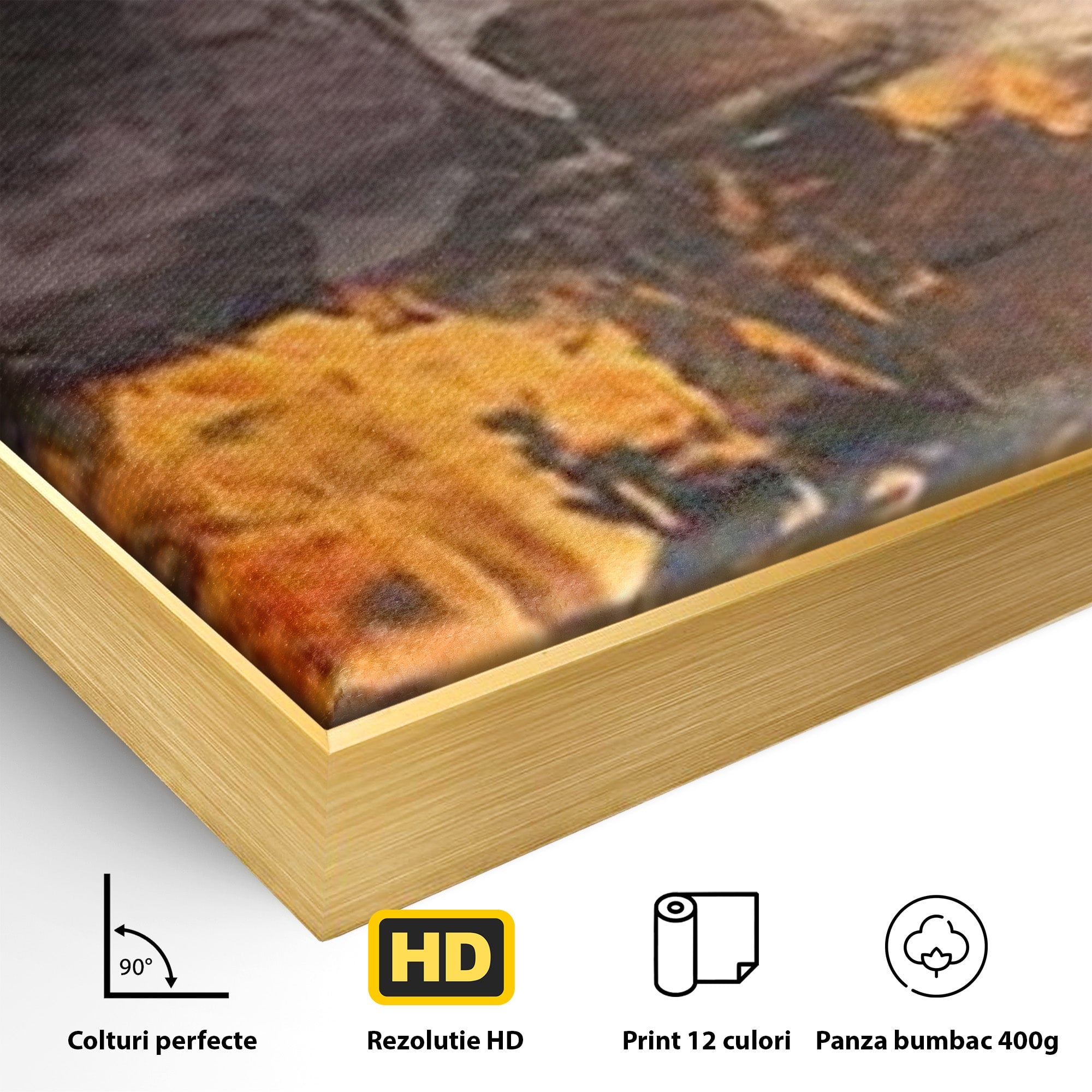 Set 3 Tablouri Canvas Premium LuxCanva® C3-1317, Hotarul Nevazut, Culori, Abstract, Dinamism, Modern, Portocaliu, Ecou, Soare, Timp, Poveste, Cer, Arhitectural, Idei, Dorinta, Birou, Living, Dormitor