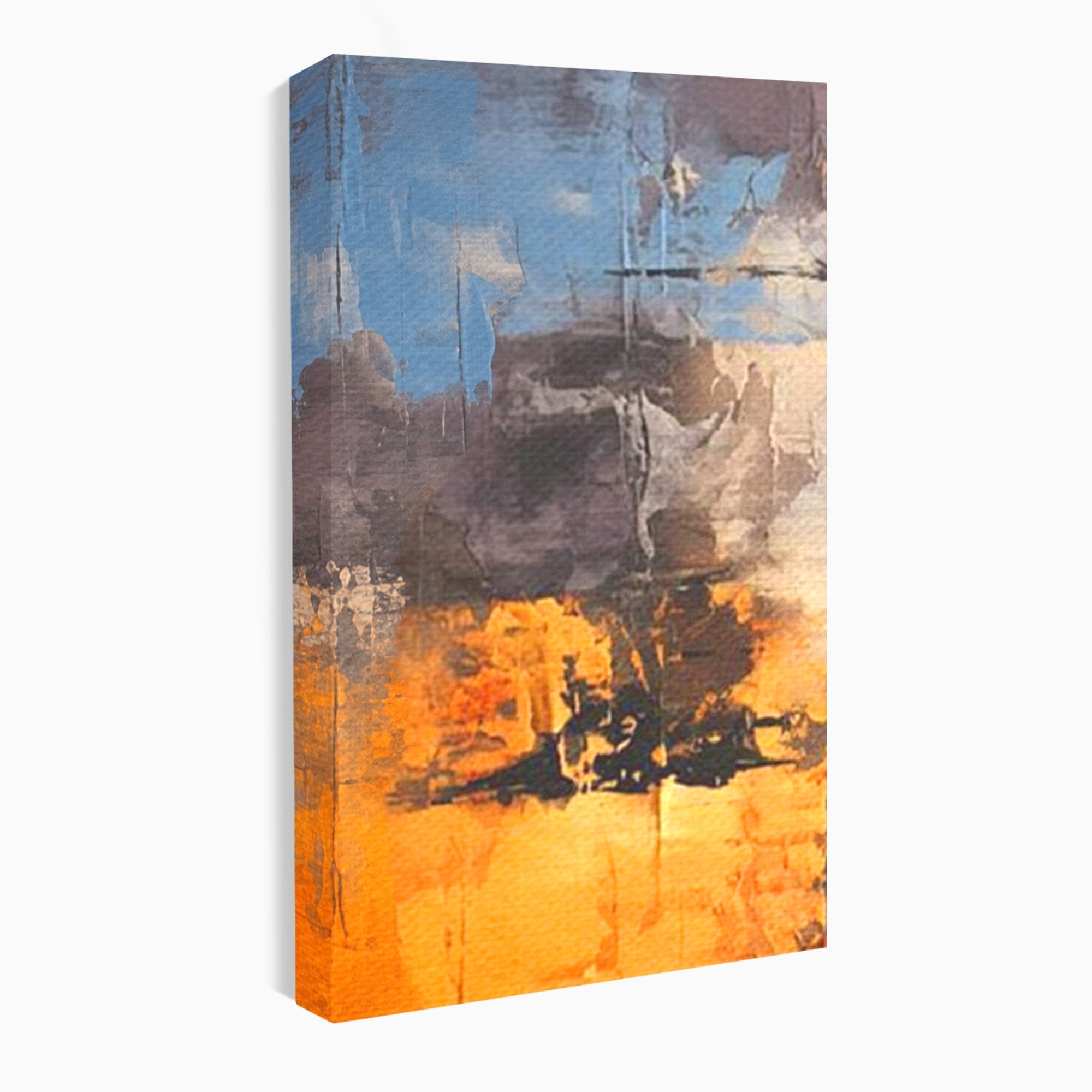 Set 3 Tablouri Canvas Premium LuxCanva® C3-1317, Hotarul Nevazut, Culori, Abstract, Dinamism, Modern, Portocaliu, Ecou, Soare, Timp, Poveste, Cer, Arhitectural, Idei, Dorinta, Birou, Living, Dormitor