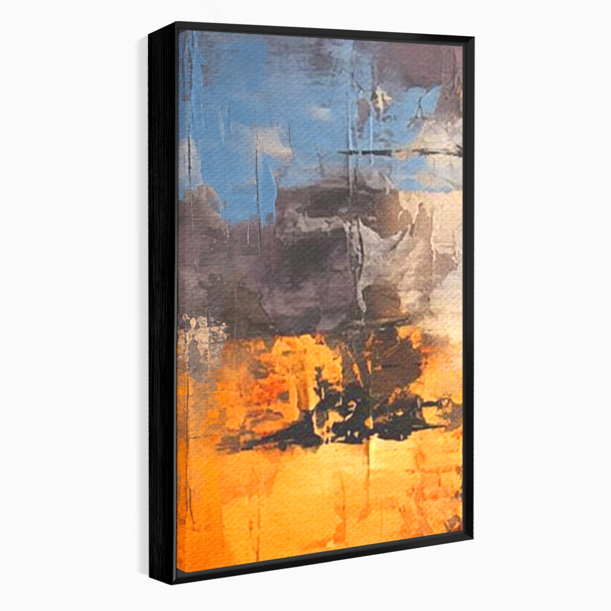 Set 3 Tablouri Canvas Premium LuxCanva® C3-1317, Hotarul Nevazut, Culori, Abstract, Dinamism, Modern, Portocaliu, Ecou, Soare, Timp, Poveste, Cer, Arhitectural, Idei, Dorinta, Birou, Living, Dormitor