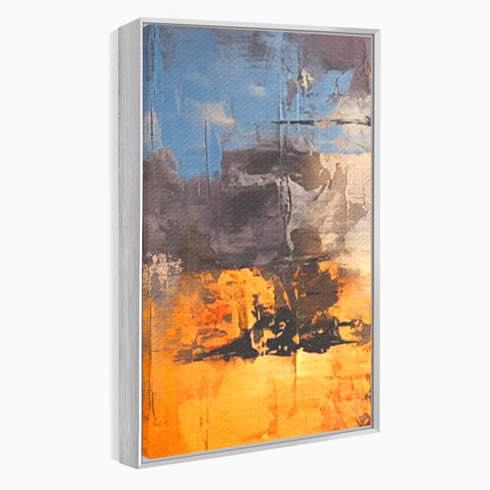 Set 3 Tablouri Canvas Premium LuxCanva® C3-1317, Hotarul Nevazut, Culori, Abstract, Dinamism, Modern, Portocaliu, Ecou, Soare, Timp, Poveste, Cer, Arhitectural, Idei, Dorinta, Birou, Living, Dormitor